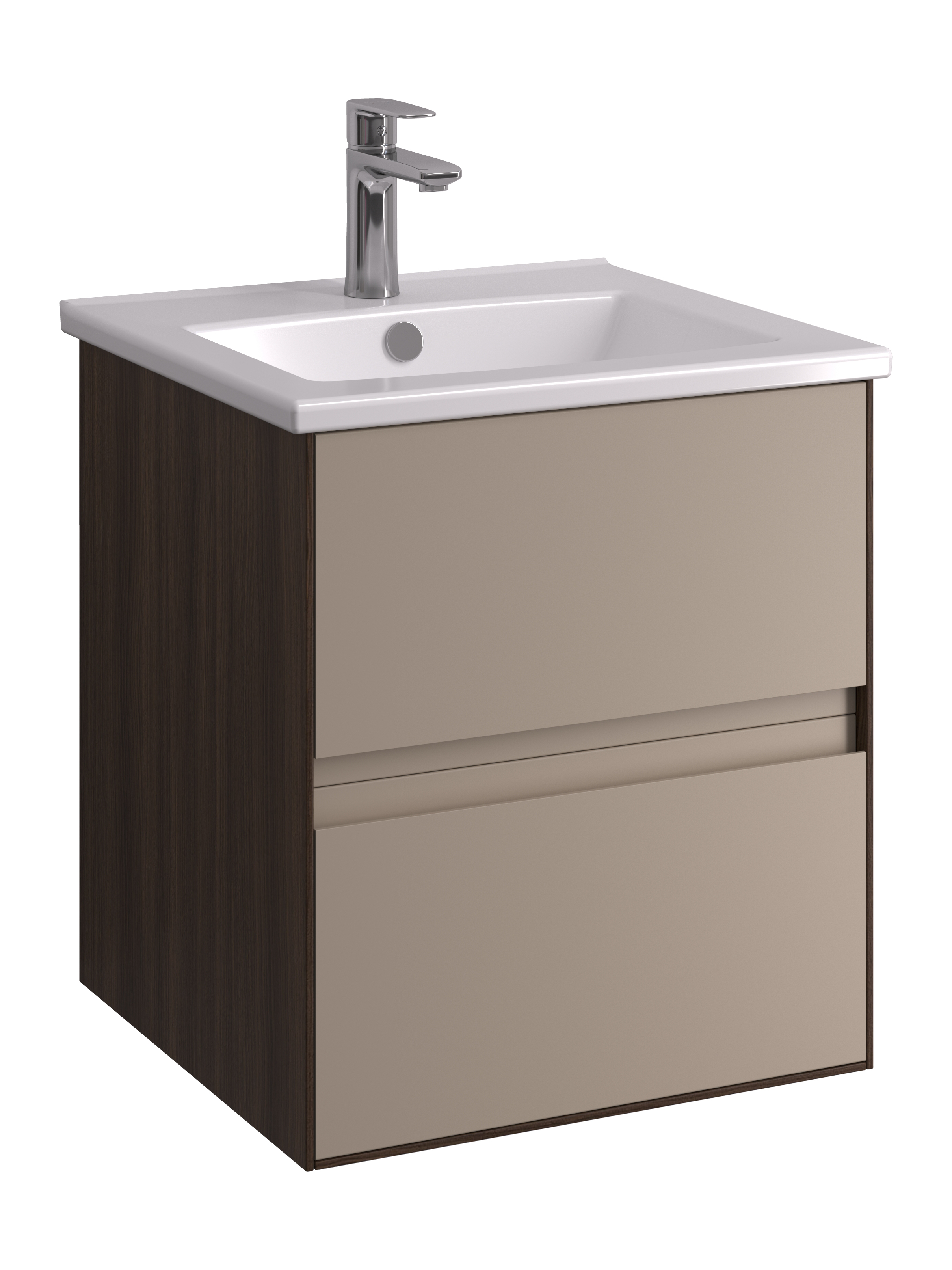 Тумба под раковину AQUATON Люмин 50 орех франклин/капучино 1A294101A5OK0