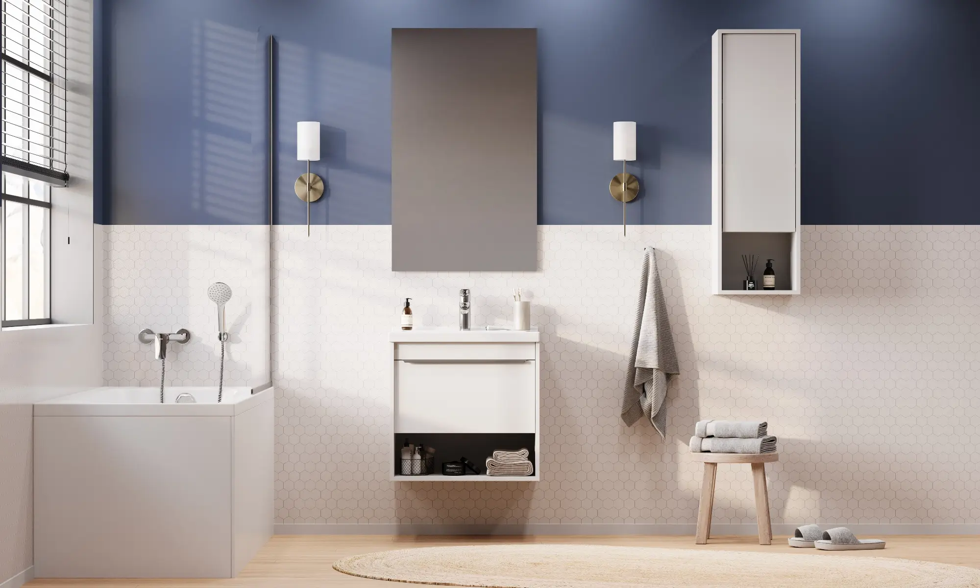 Тумба под раковину AQUATON Хоуп 60, 1 ящик, белый матовый, 1A287201HP2B0