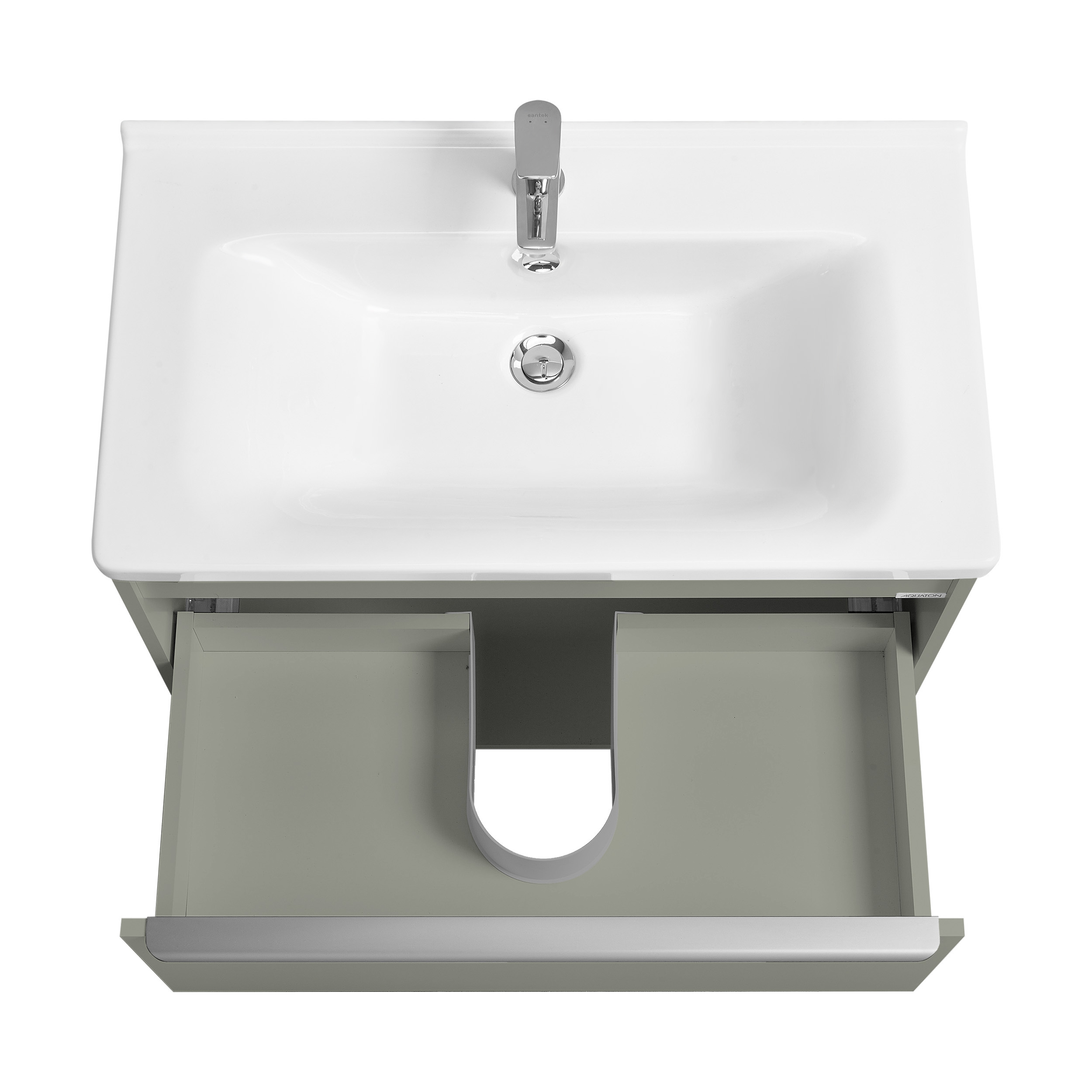 Тумба под раковину AQUATON Хоуп 80, 1 ящик, хаки, 1A287301HP9D0