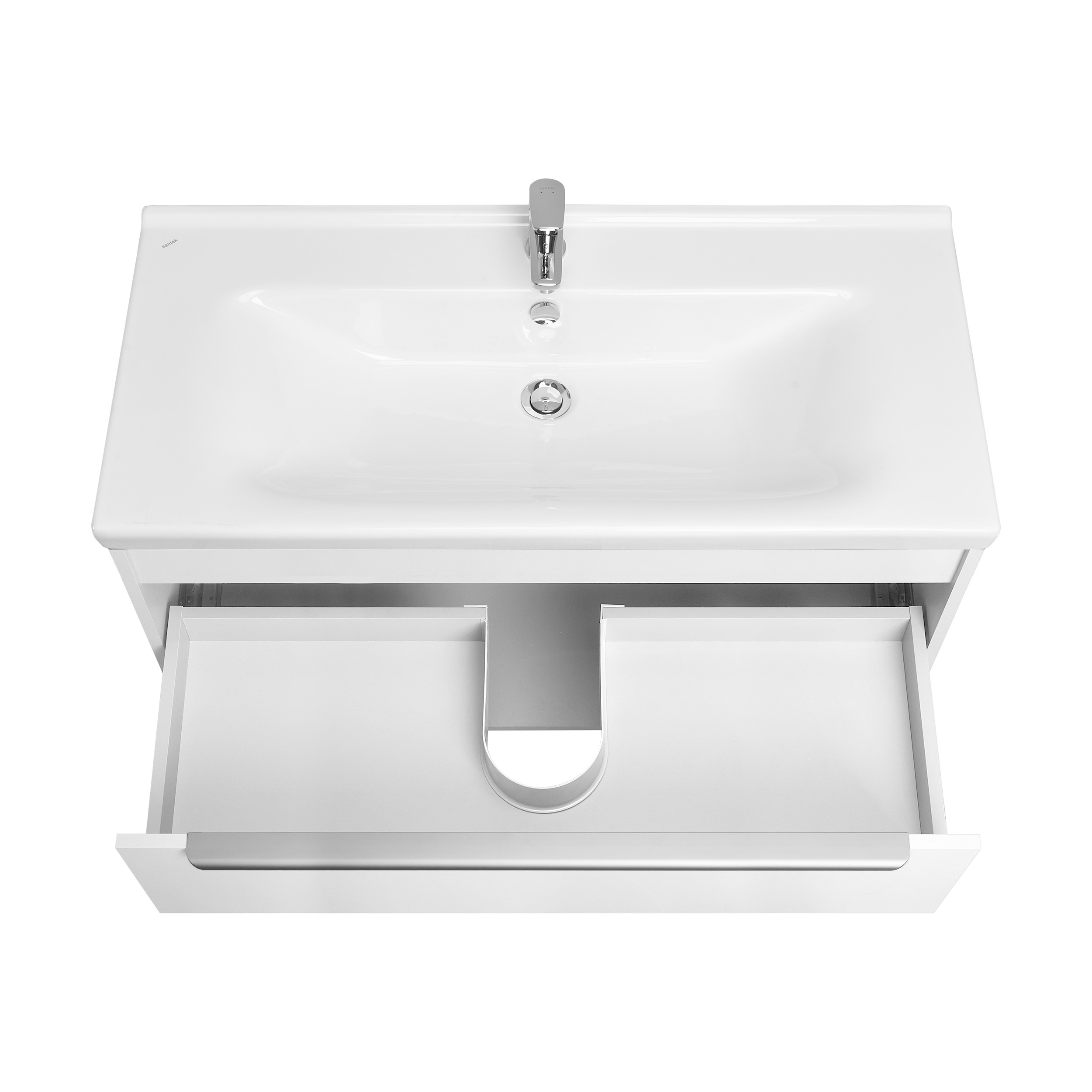 Тумба под раковину AQUATON Хоуп 100, 1 ящик, белый матовый, 1A287401HP2B0