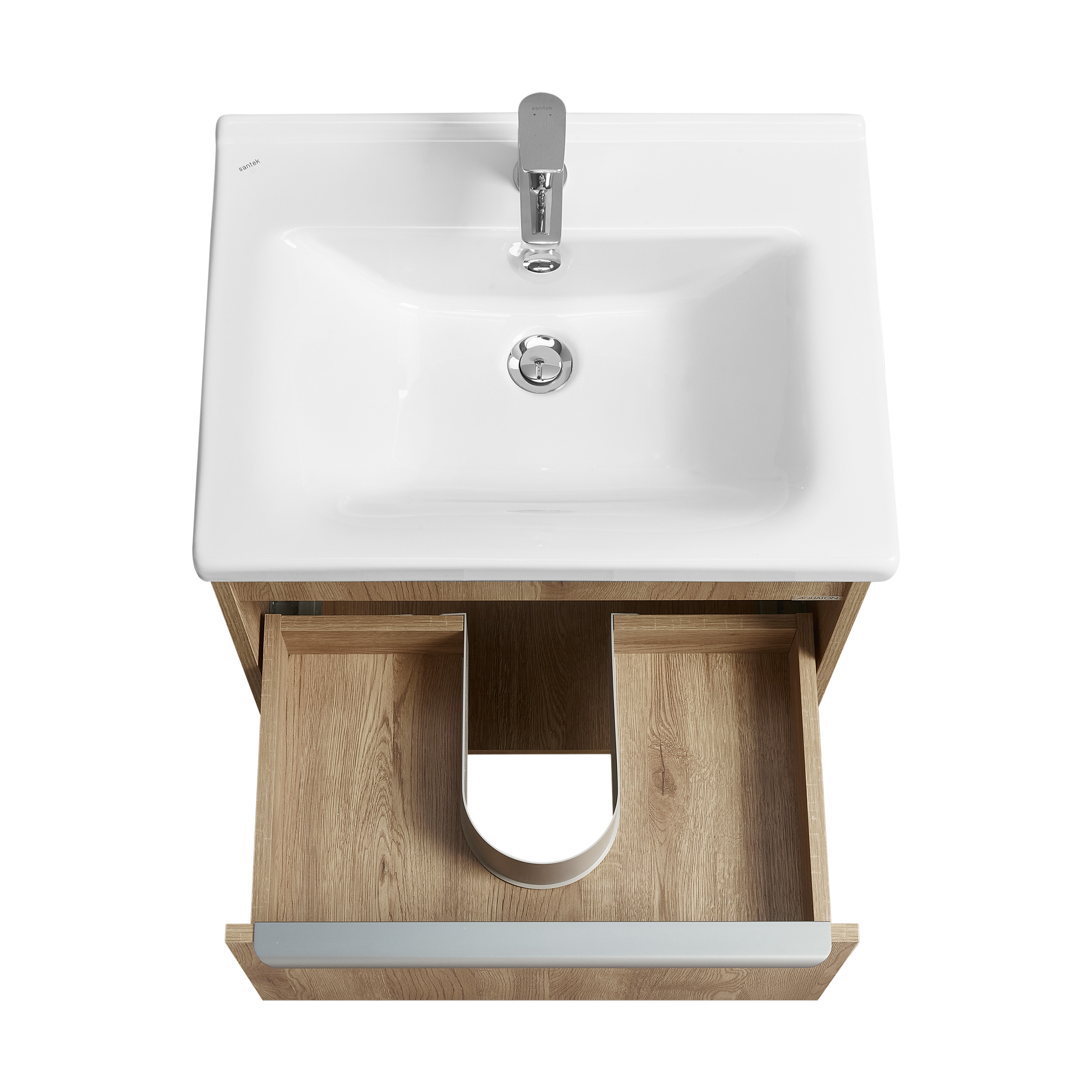 Тумба под раковину AQUATON Хоуп 60, 1 ящик, орех, 1A287201HP6C0