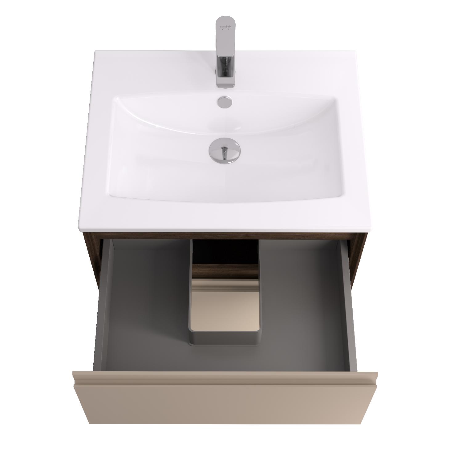 Тумба под раковину AQUATON Люмин 60 орех франклин/капучино 1A293901A5OK0