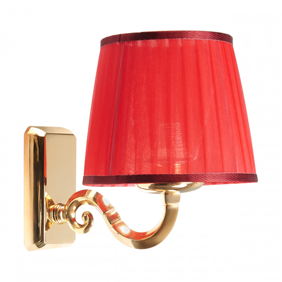 Светильник AQUATON Oro золотой, плафон красный 1AX014SVXX000