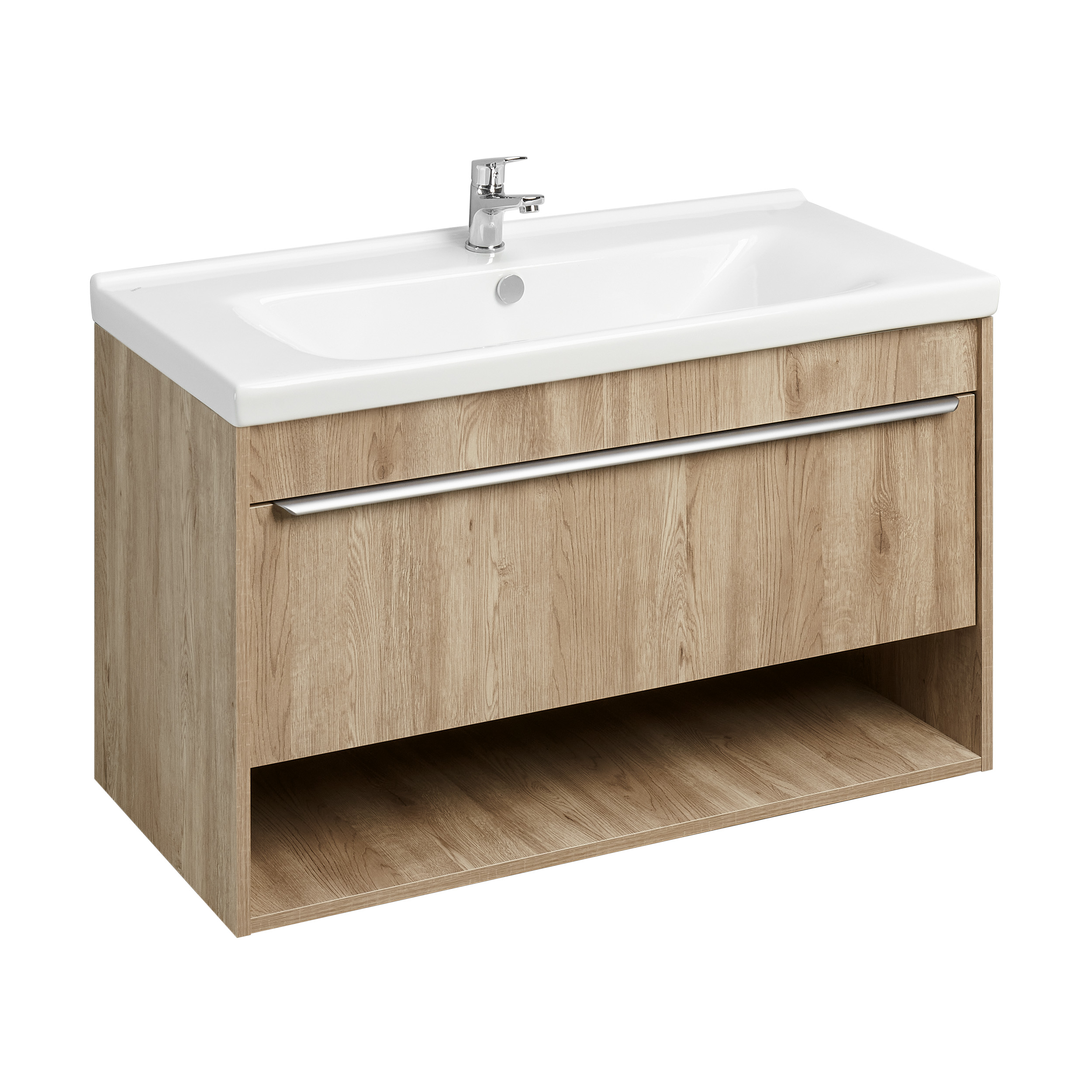 Тумба под раковину AQUATON Хоуп 100, 1 ящик, орех, 1A287401HP6C0