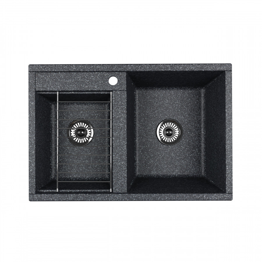 Мойка для кухни AQUATON Делия 78 DBL 2 чаши графит 1A723132DE210