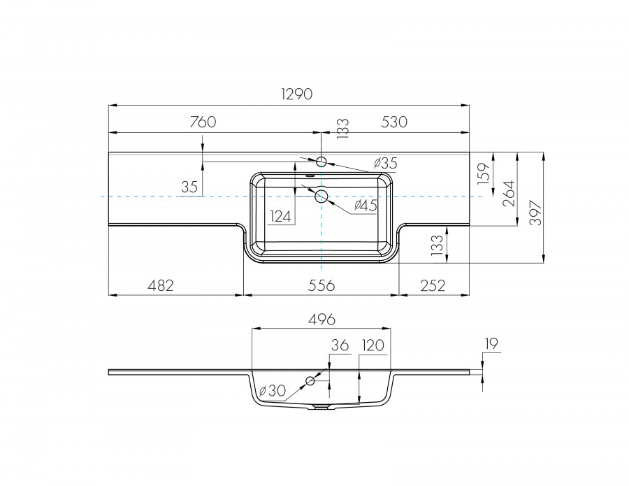 Раковина AQUATON Отель B 129 правая белая 1A709931PI01P