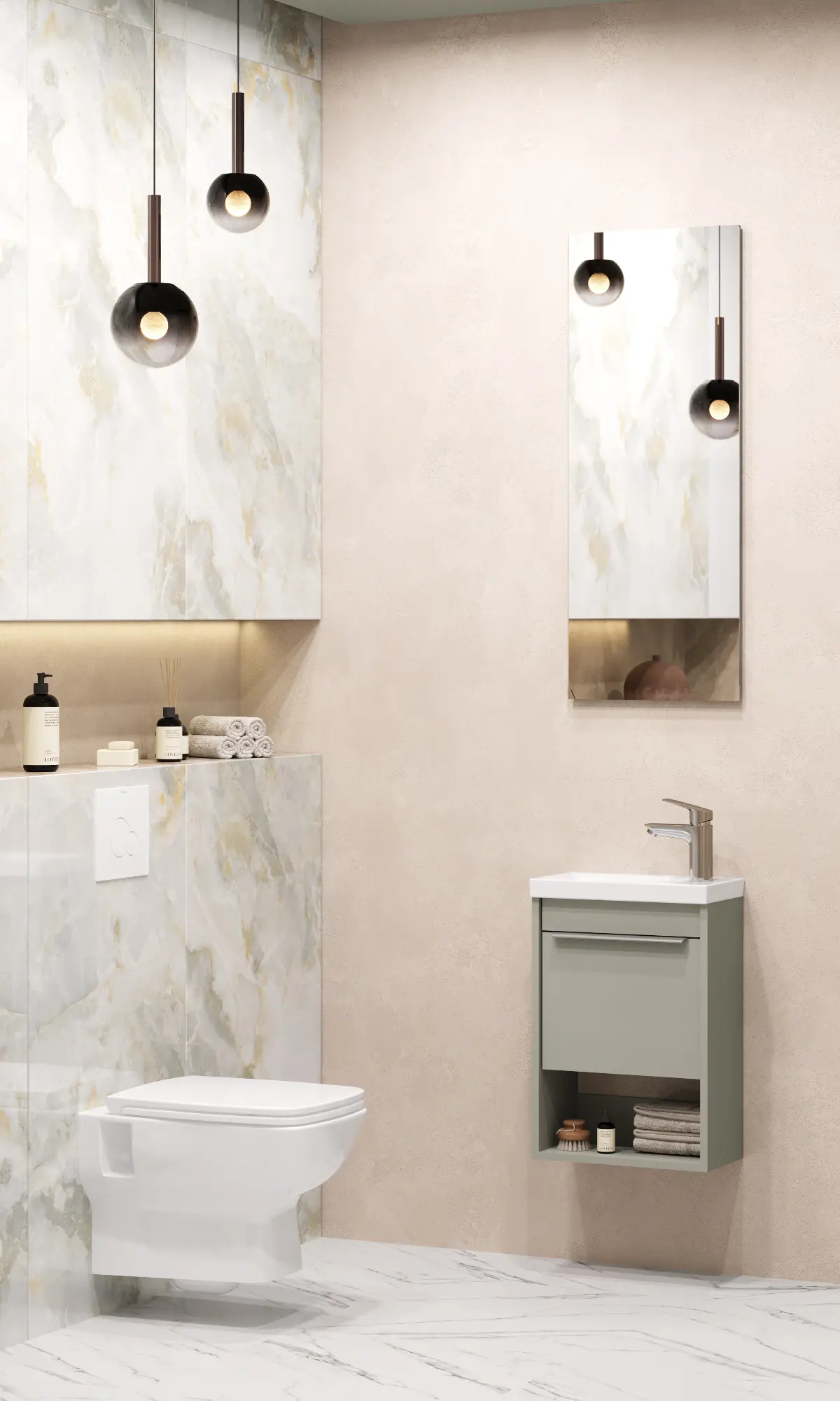 Тумба под раковину AQUATON Хоуп 40, 1 створка, хаки, 1A287101HP9D0