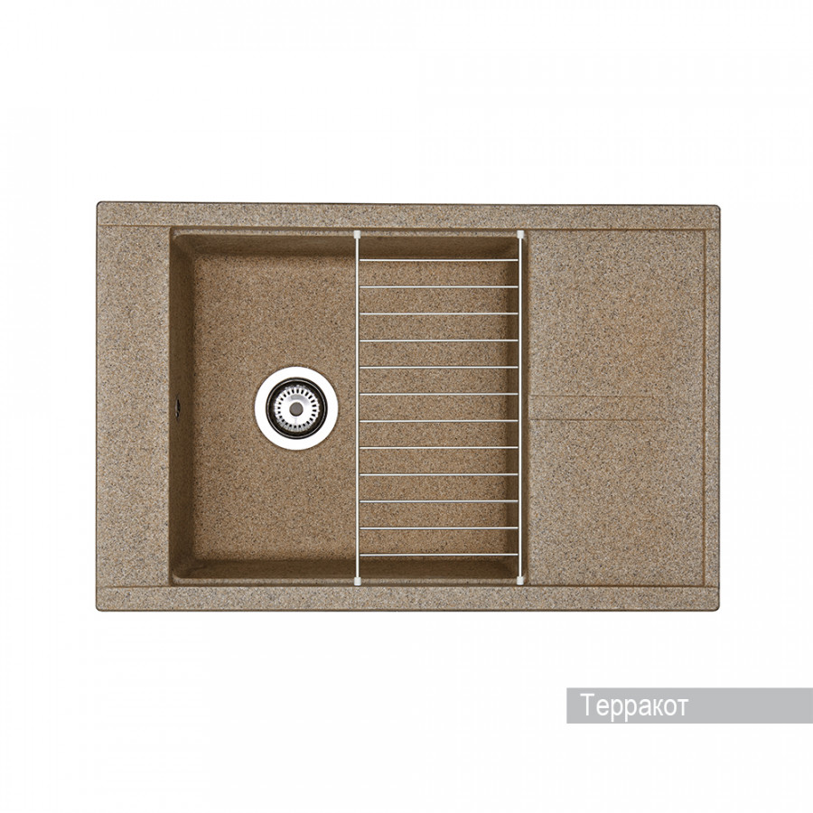 Мойка для кухни AQUATON Делия 78 прямоугольная с крылом терракотовая 1A715132DE270