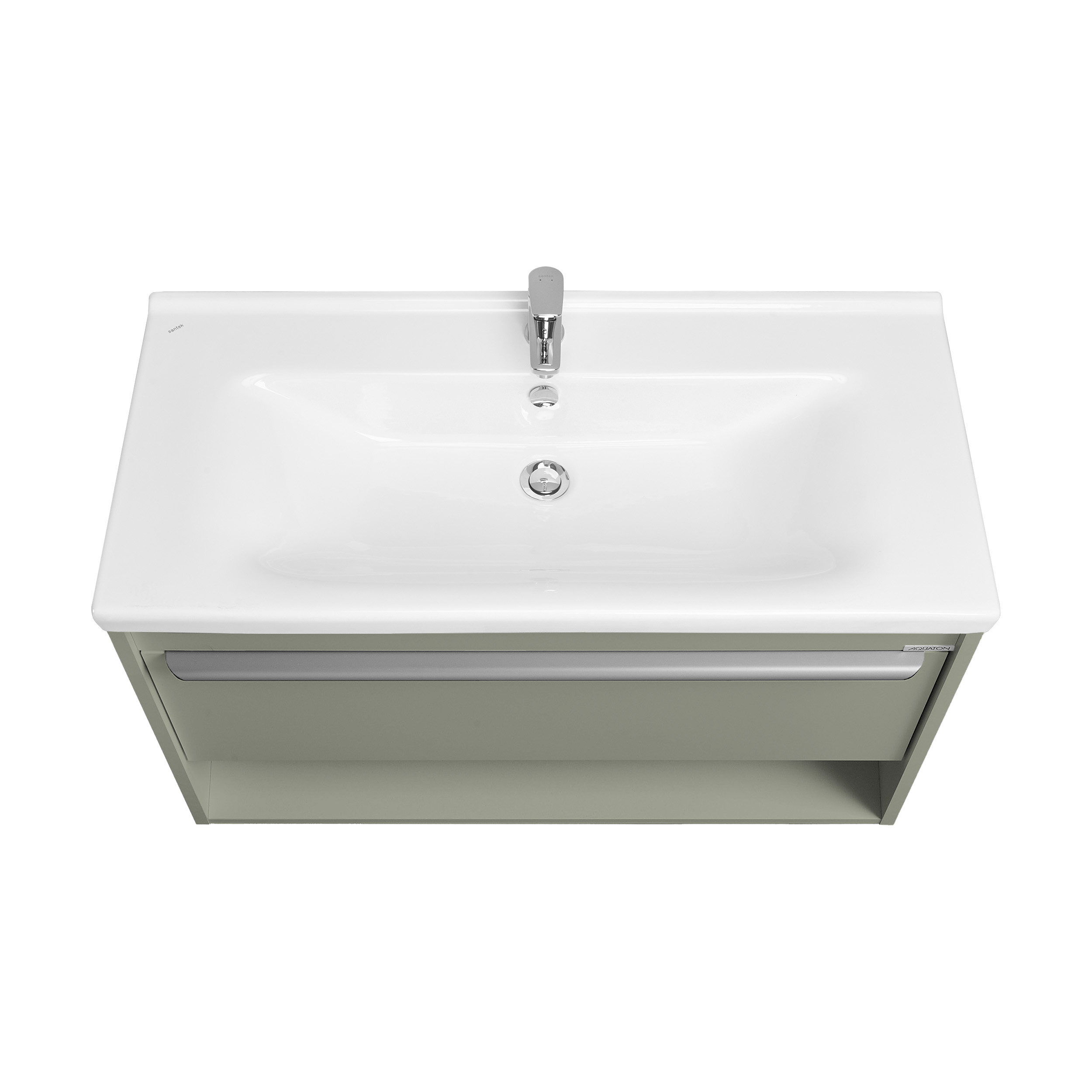 Тумба под раковину AQUATON Хоуп 100, 1 ящик, хаки, 1A287401HP9D0