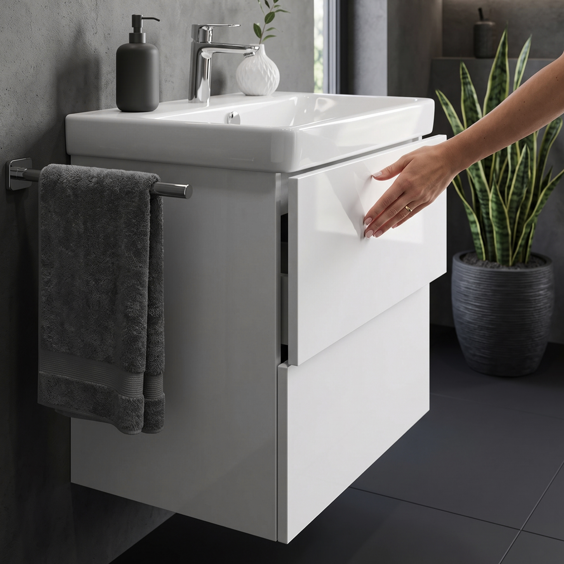 Комплект тумбы AQUATON Юнит 70 белый глянец, раковины Адриана 70, 1A286801UN010