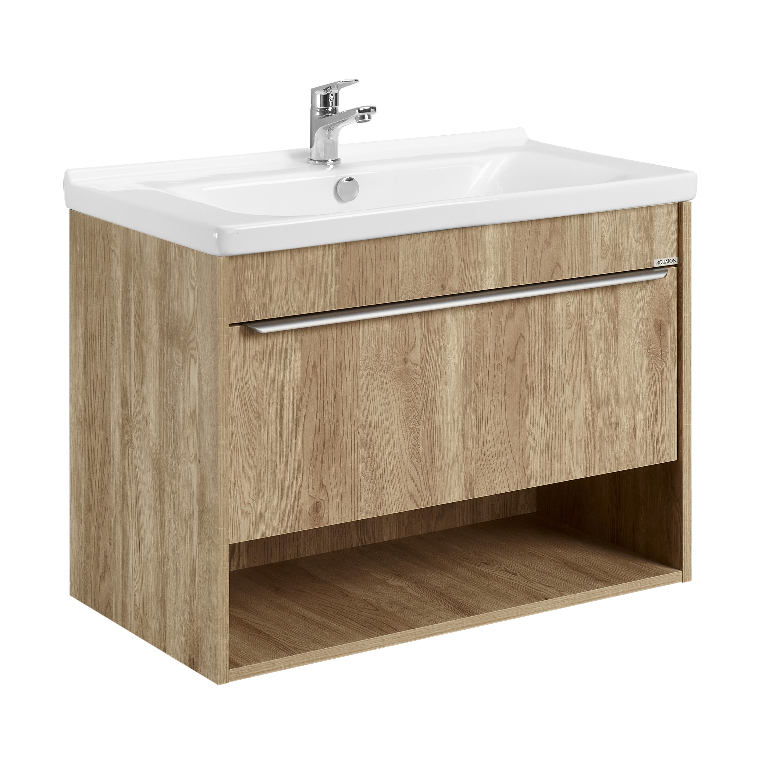 Тумба под раковину AQUATON Хоуп 80, 1 ящик, орех, 1A287301HP6C0