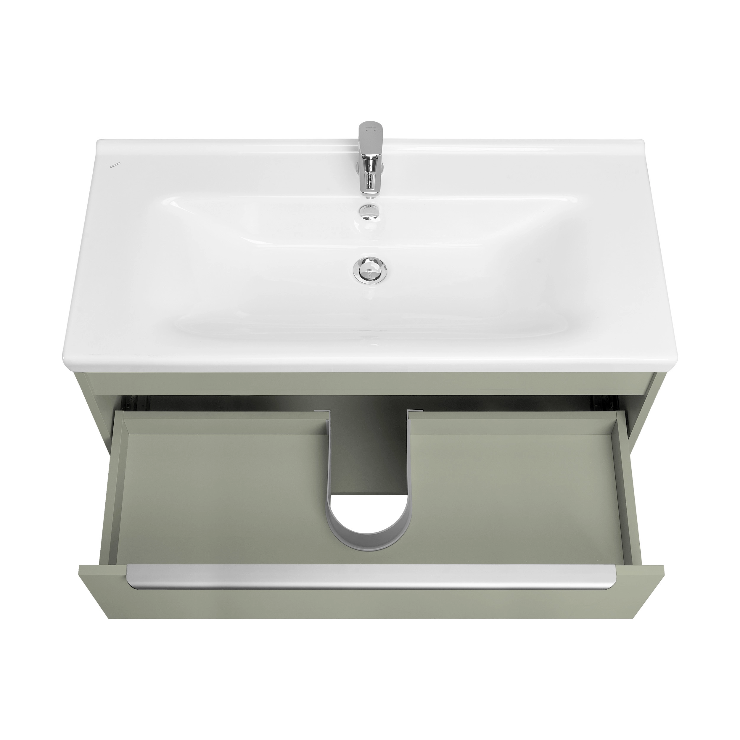 Тумба под раковину AQUATON Хоуп 100, 1 ящик, хаки, 1A287401HP9D0