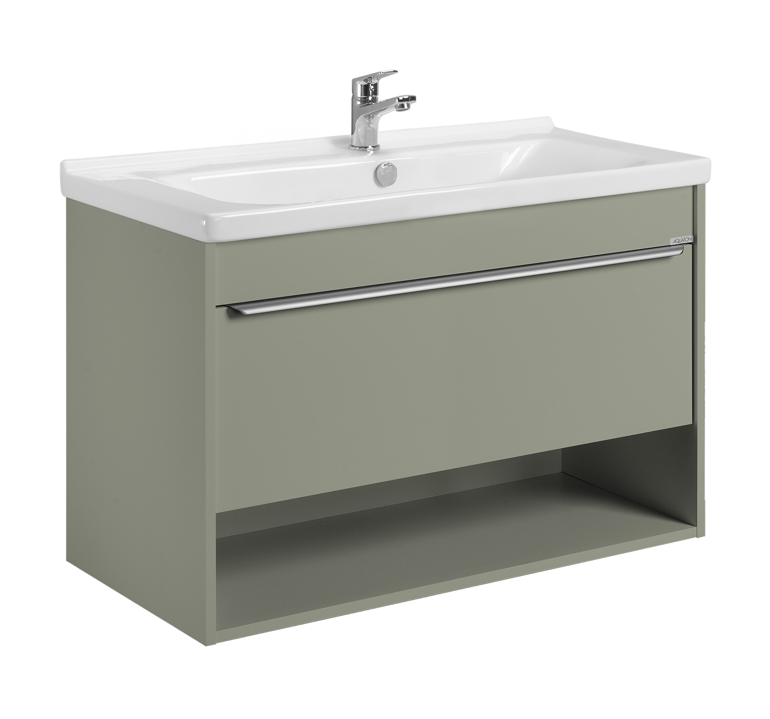 Тумба под раковину AQUATON Хоуп 100, 1 ящик, хаки, 1A287401HP9D0