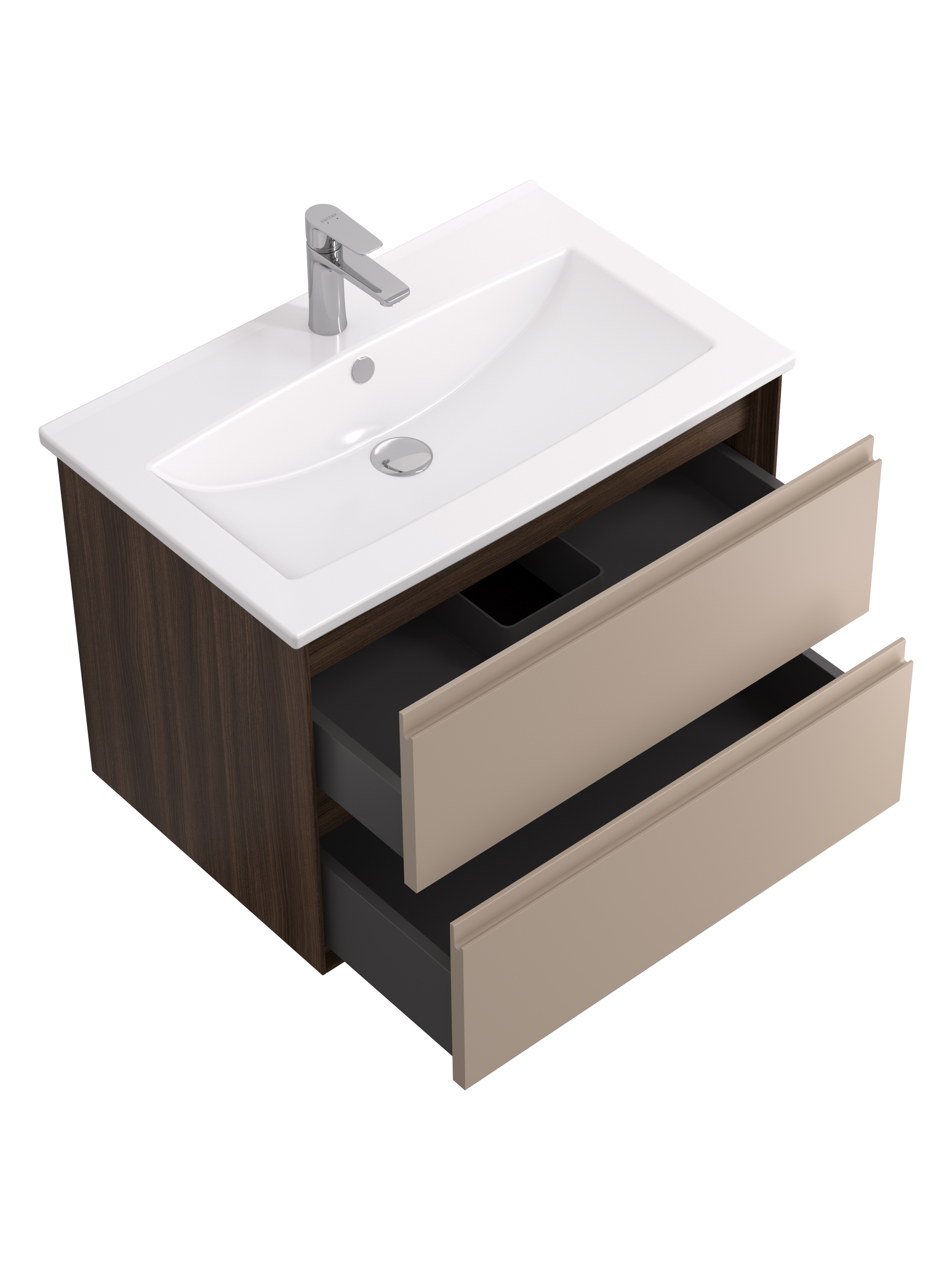 Тумба под раковину AQUATON Люмин 75 орех франклин/капучино 1A294001A5OK0