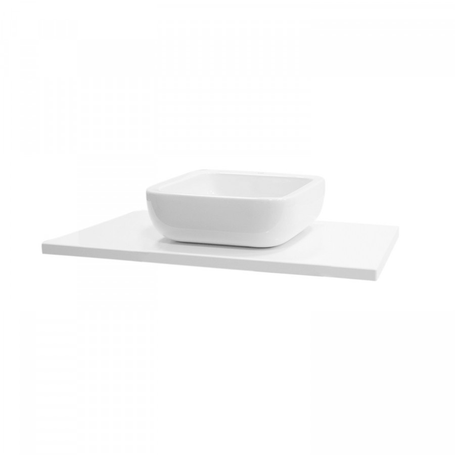 Столешница под раковину AQUATON Брук 100 (60+40) без отверстий, белый, 1A204405BC010