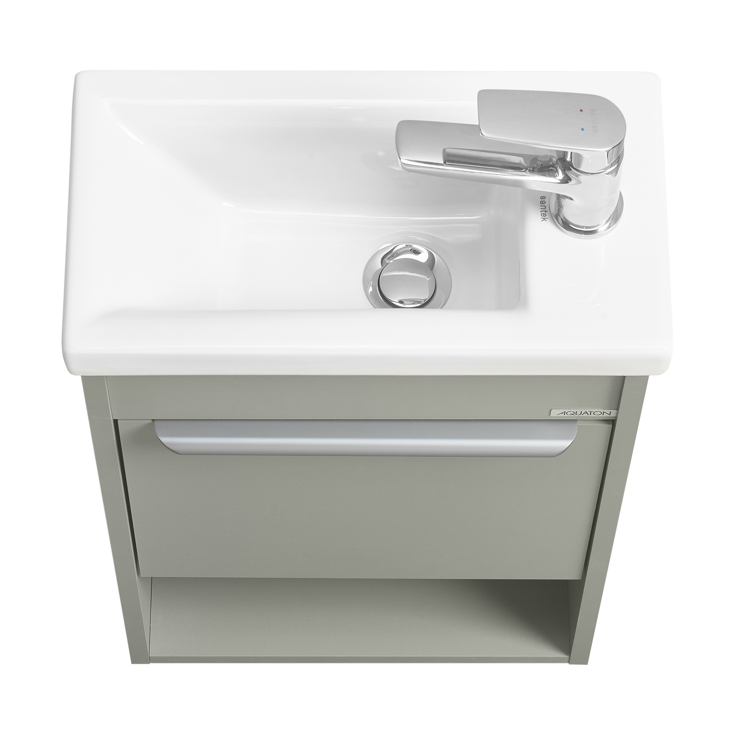 Тумба под раковину AQUATON Хоуп 40, 1 створка, хаки, 1A287101HP9D0