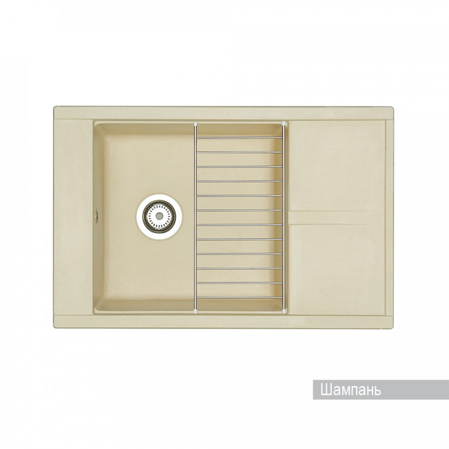 Мойка для кухни AQUATON Делия 78 прямоугольная с крылом шампань 1A715132DE290