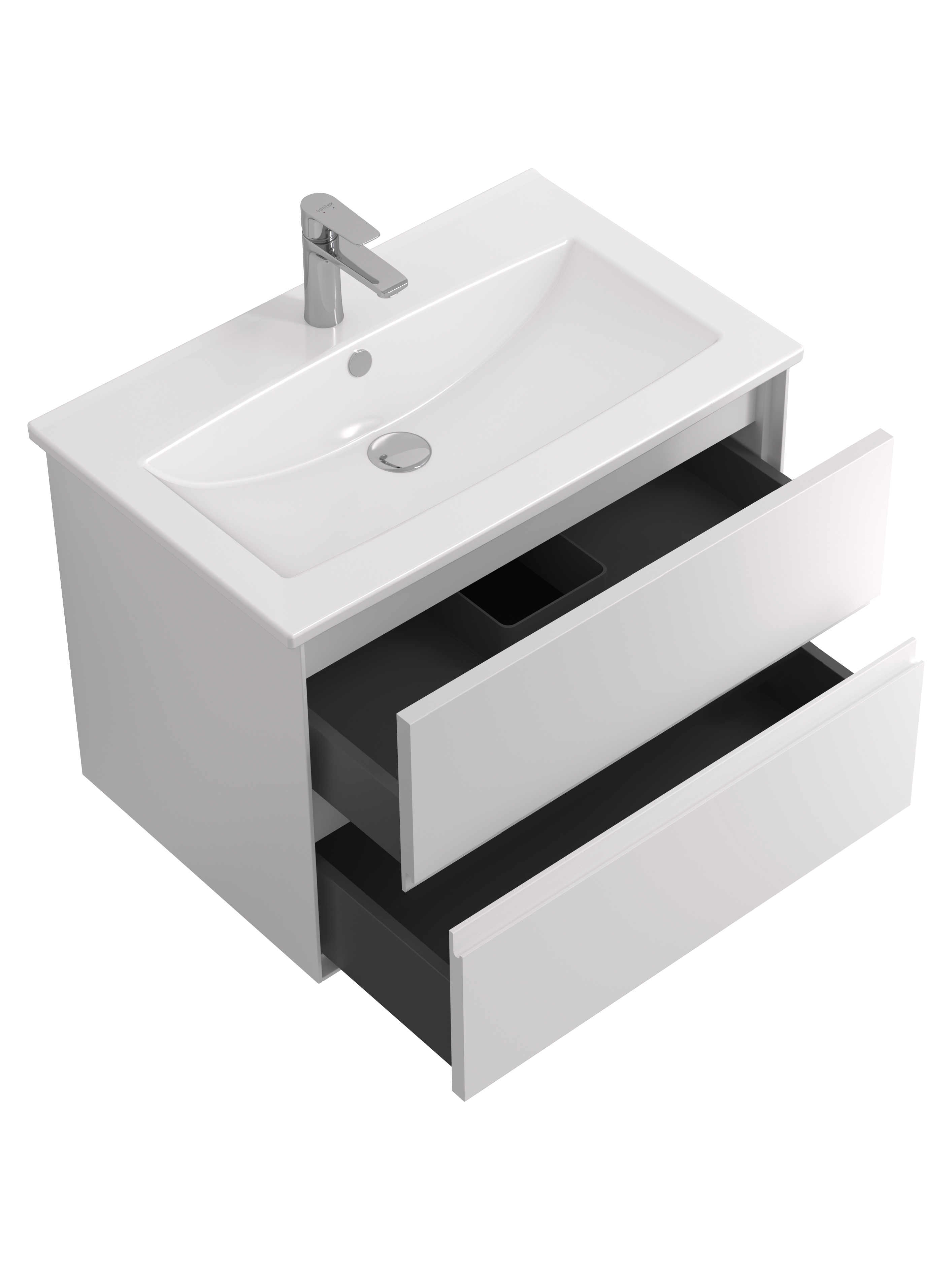 Тумба под раковину AQUATON Люмин 75 белый матовый 1A294001A52B0