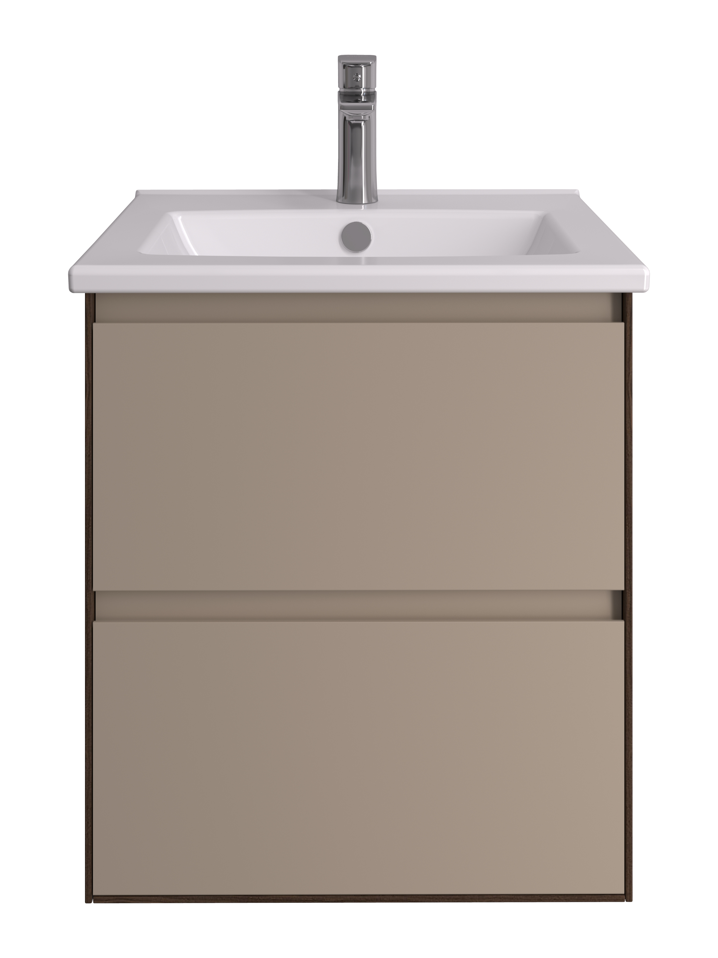 Тумба под раковину AQUATON Люмин 50 орех франклин/капучино 1A294101A5OK0