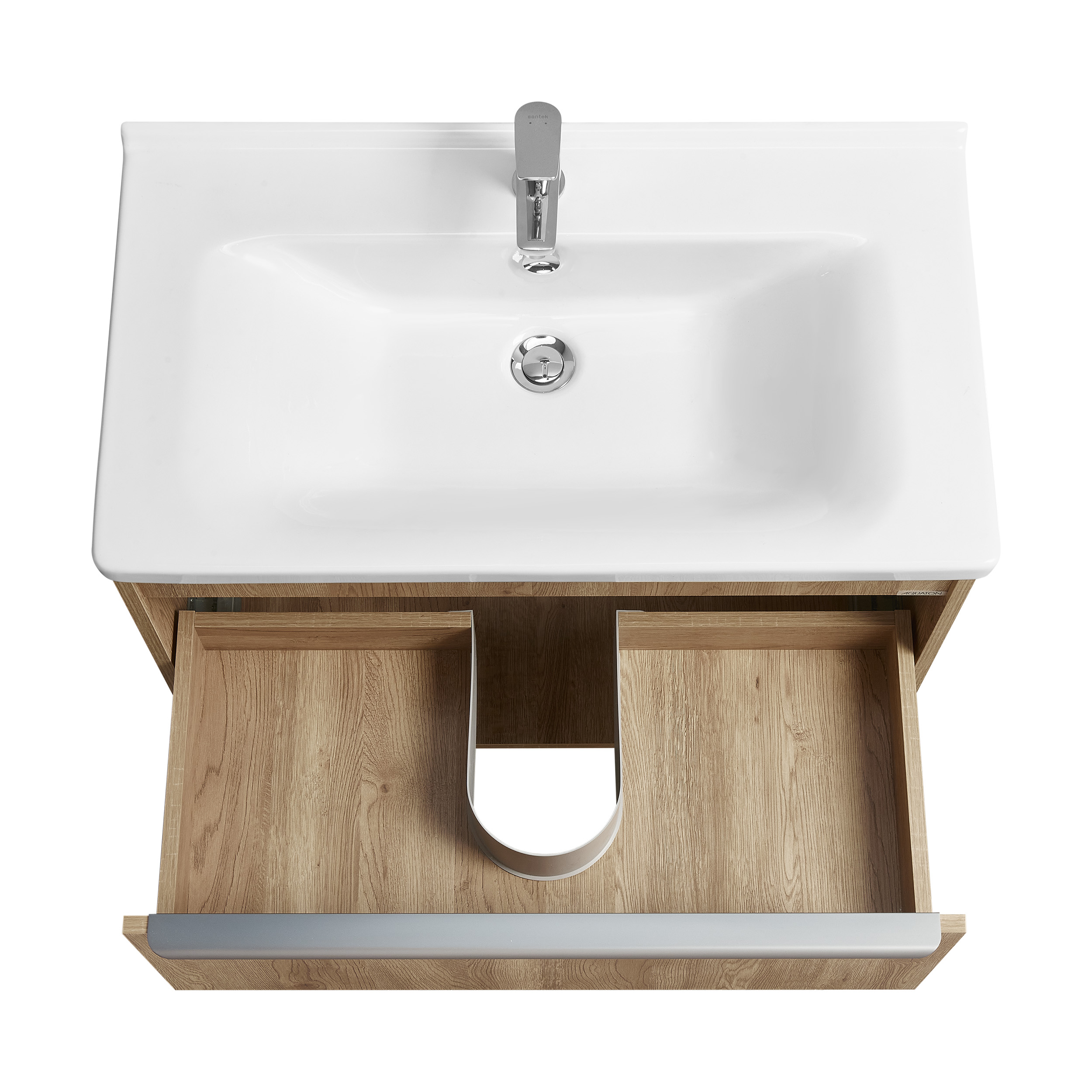 Тумба под раковину AQUATON Хоуп 80, 1 ящик, орех, 1A287301HP6C0