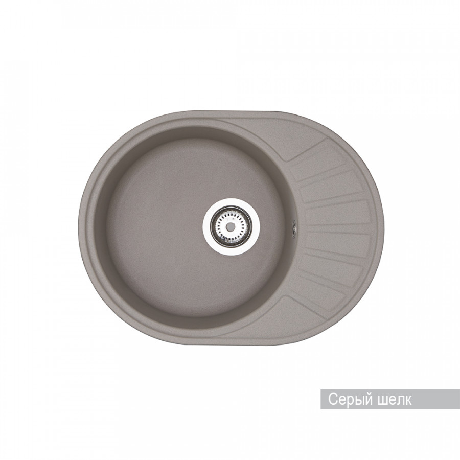 Мойка для кухни AQUATON Чезана круглая с крылом серый шелк 1A711232CS250
