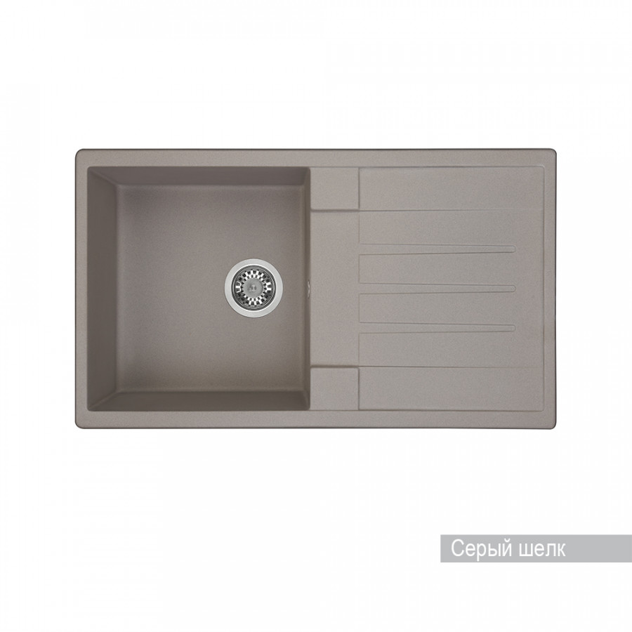 Мойка для кухни AQUATON Верона прямоугольная с крылом серый шелк 1A710032VR250