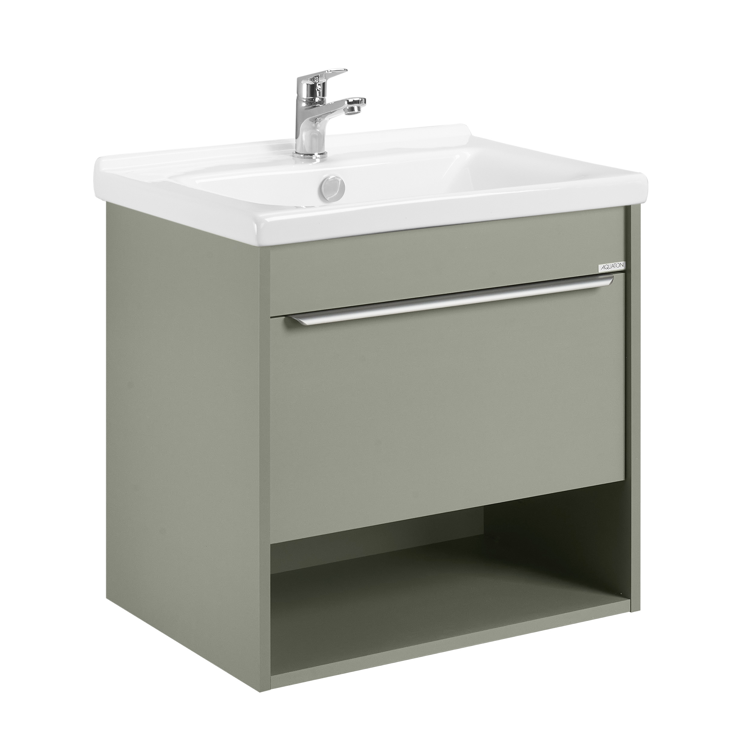 Тумба под раковину AQUATON Хоуп 60, 1 ящик, хаки, 1A287201HP9D0