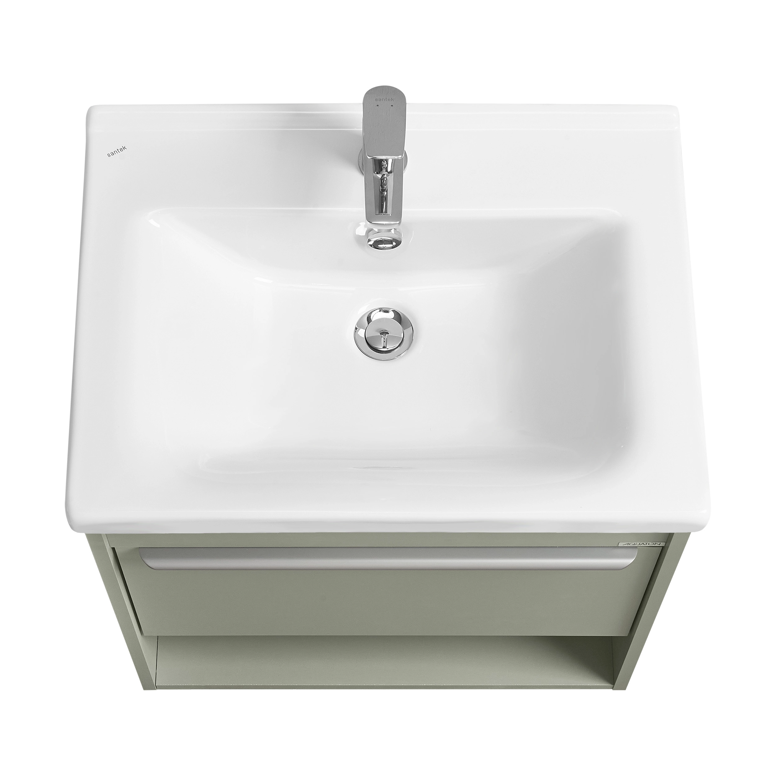 Тумба под раковину AQUATON Хоуп 60, 1 ящик, хаки, 1A287201HP9D0