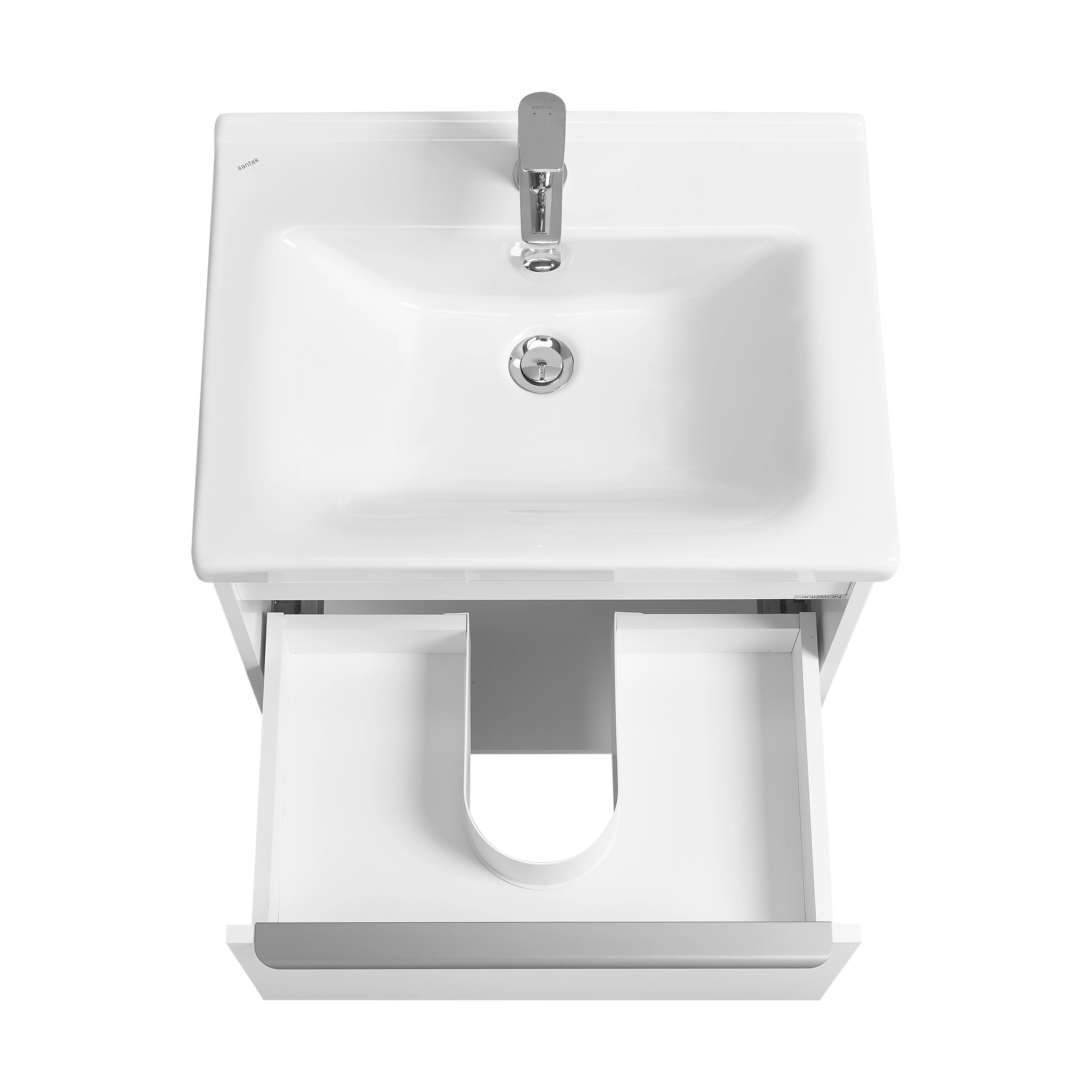 Тумба под раковину AQUATON Хоуп 60, 1 ящик, белый матовый, 1A287201HP2B0