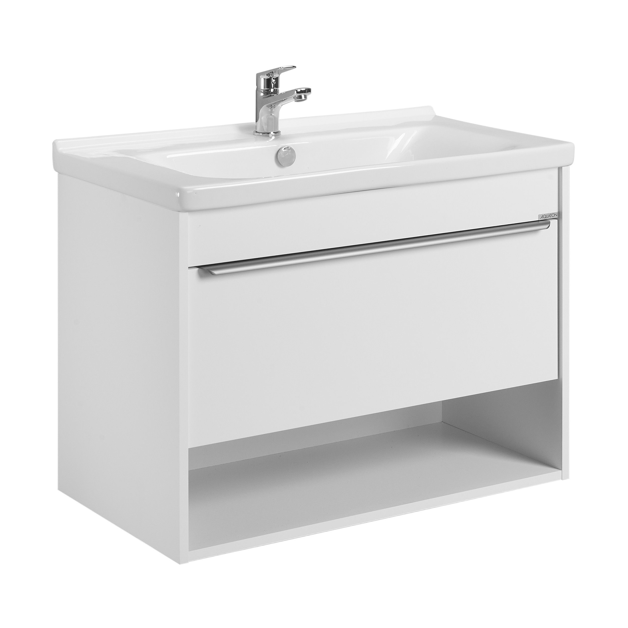 Тумба под раковину AQUATON Хоуп 80, 1 ящик, белый матовый, 1A287301HP2B0