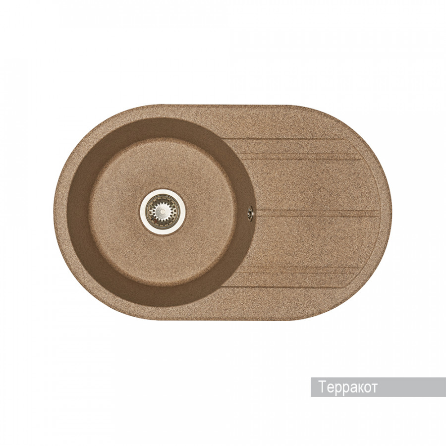 Мойка для кухни AQUATON Амира круглая с крылом терракотовая 1A712932AI270