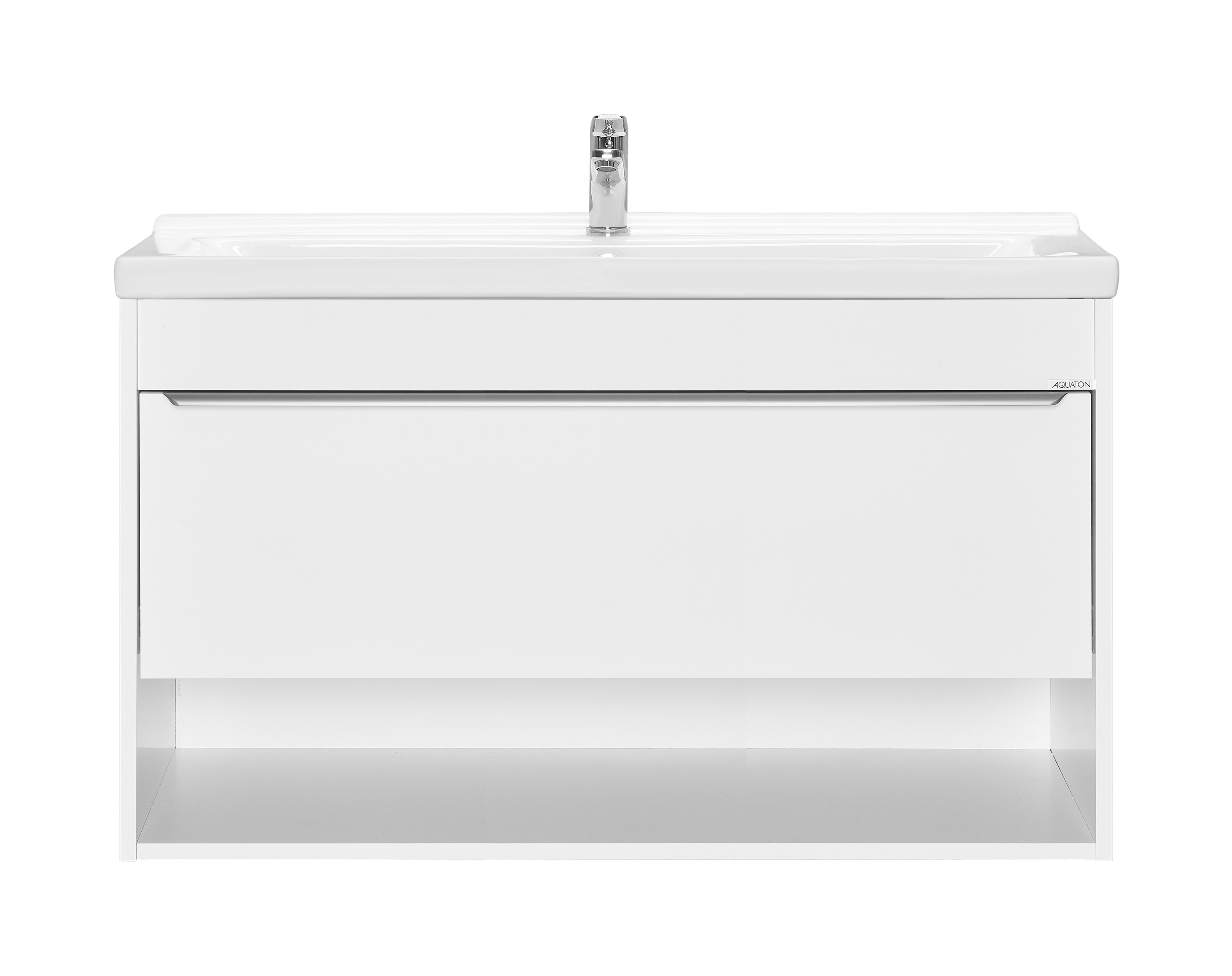 Тумба под раковину AQUATON Хоуп 100, 1 ящик, белый матовый, 1A287401HP2B0