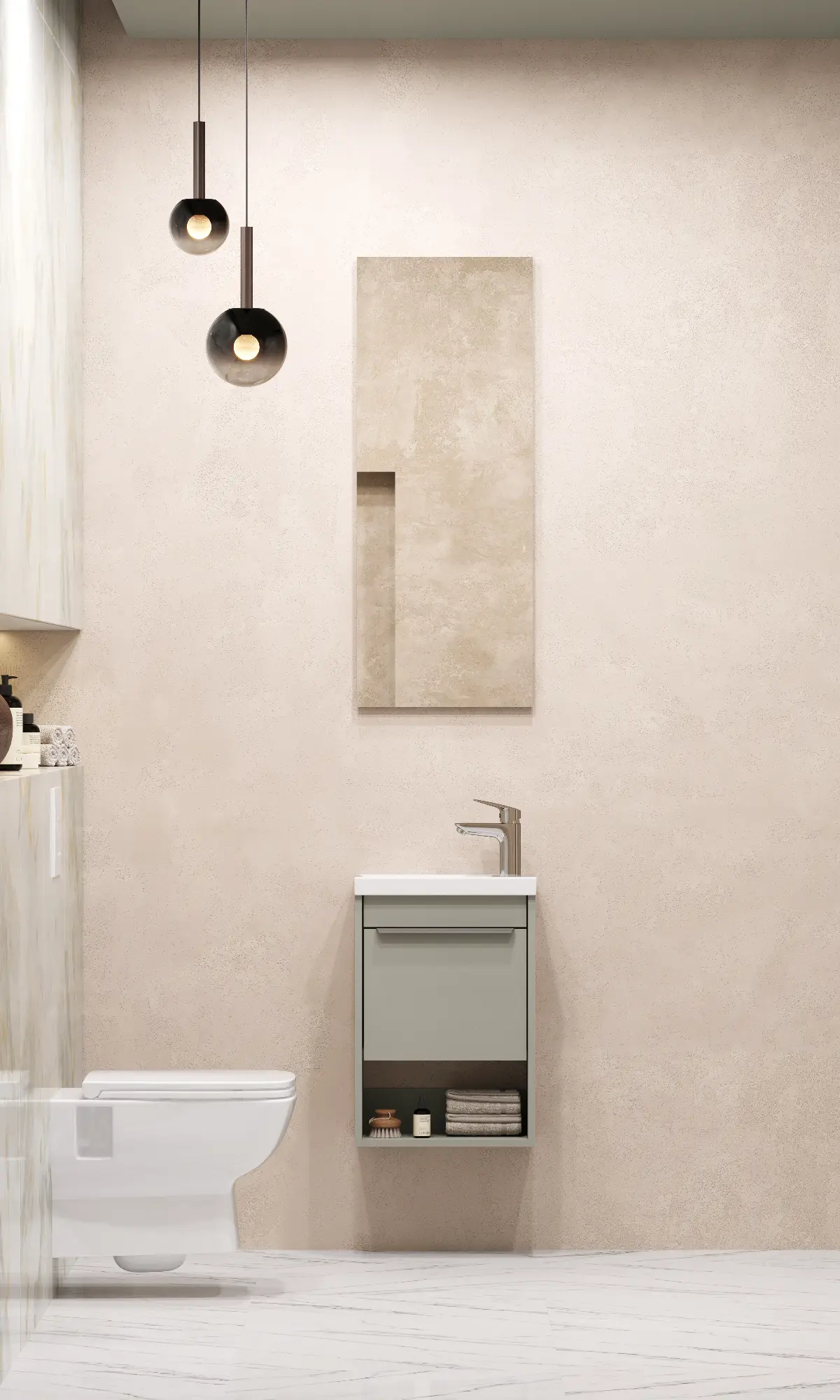 Тумба под раковину AQUATON Хоуп 40, 1 створка, хаки, 1A287101HP9D0