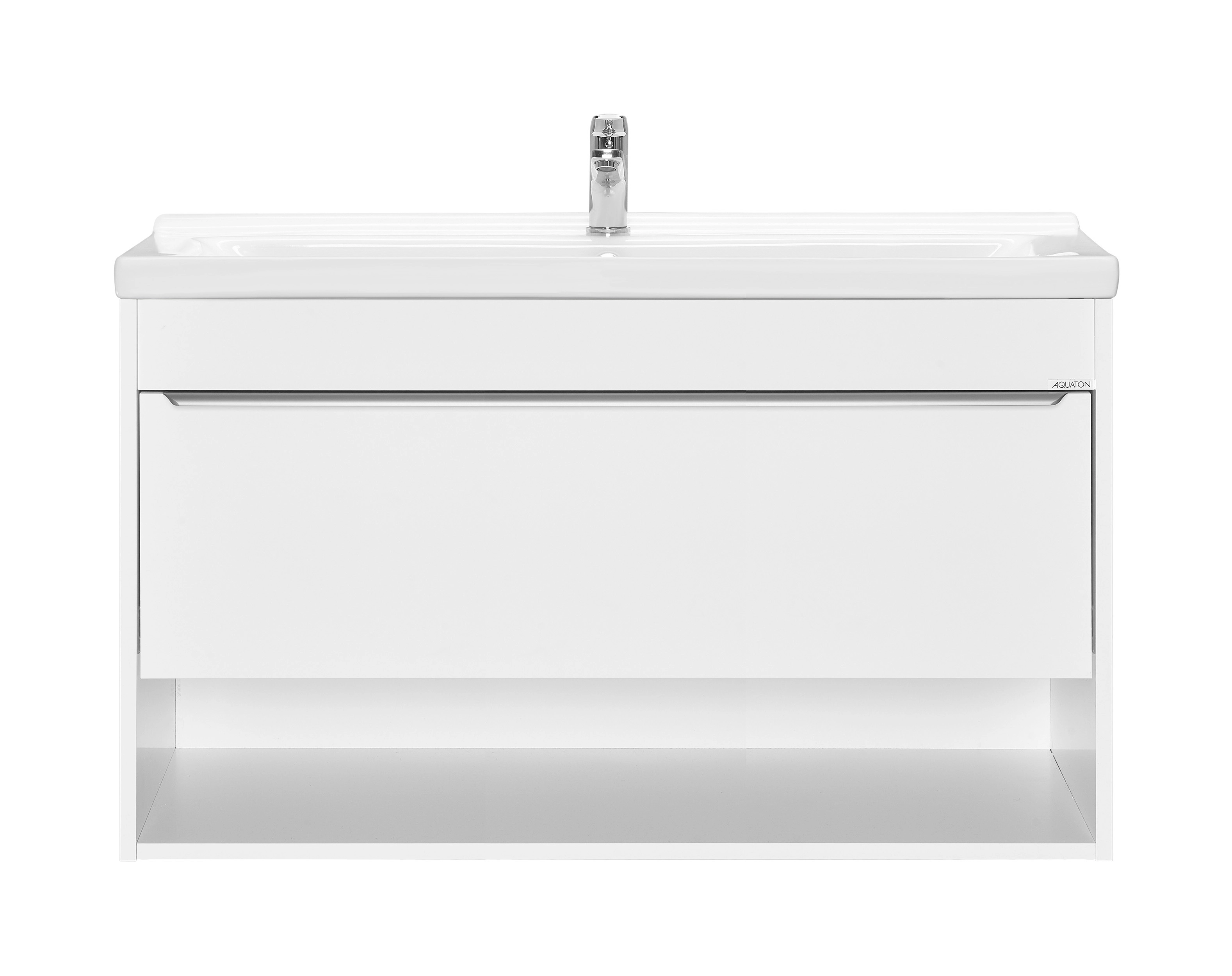 Тумба под раковину AQUATON Хоуп 100, 1 ящик, белый матовый, 1A287401HP2B0