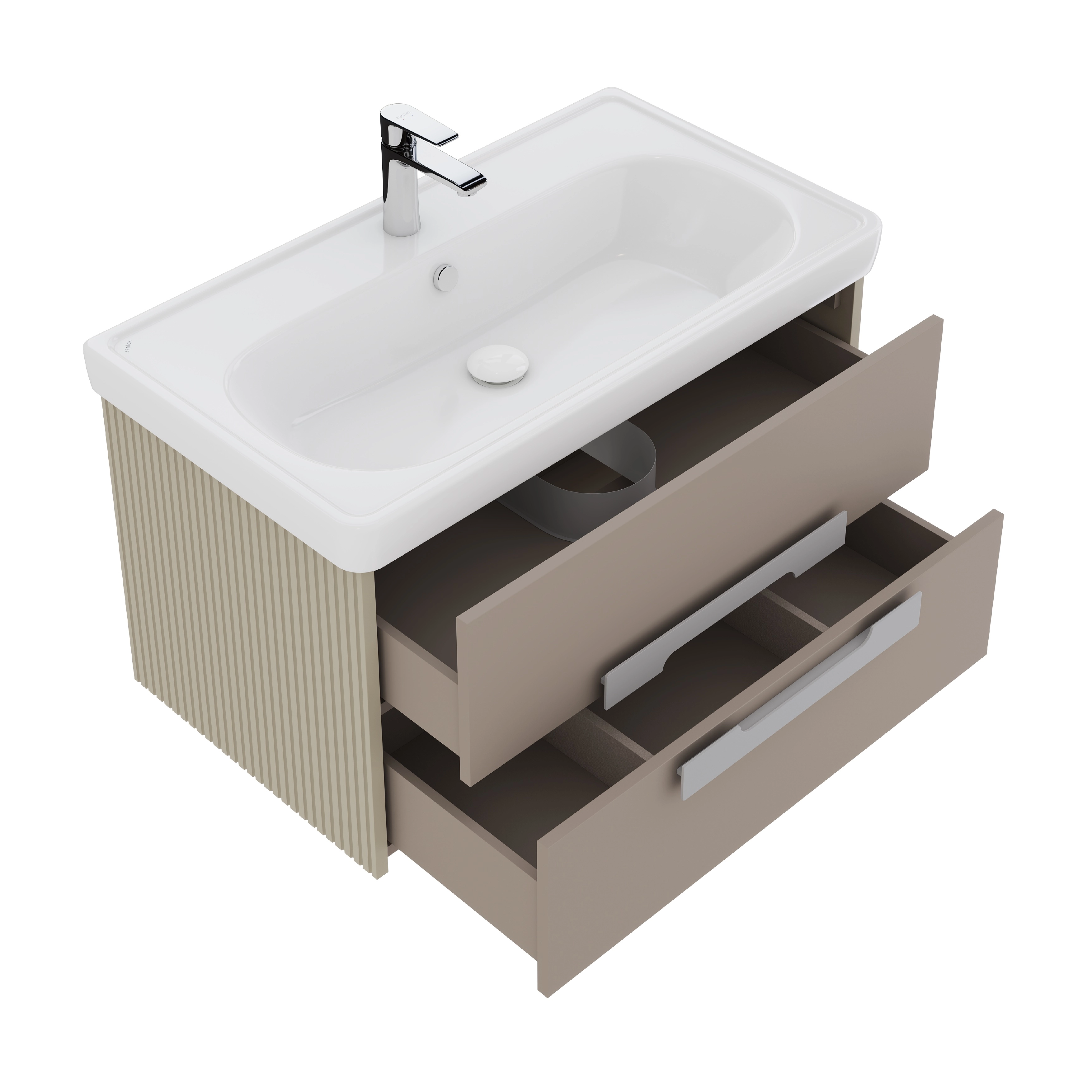 Тумба под раковину AQUATON Ар-Деко 65 2 ящика, кашемир 1A291401DD6E0