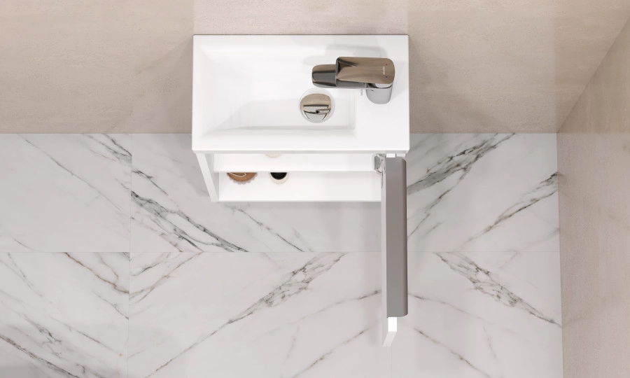 Тумба под раковину AQUATON Хоуп 40, 1 створка, белый матовый, 1A287101HP2B0