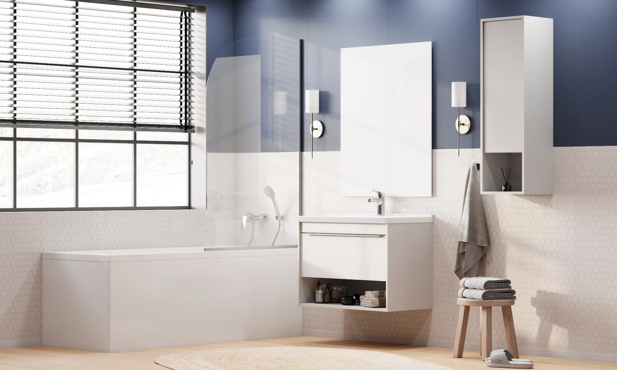 Тумба под раковину AQUATON Хоуп 80, 1 ящик, белый матовый, 1A287301HP2B0