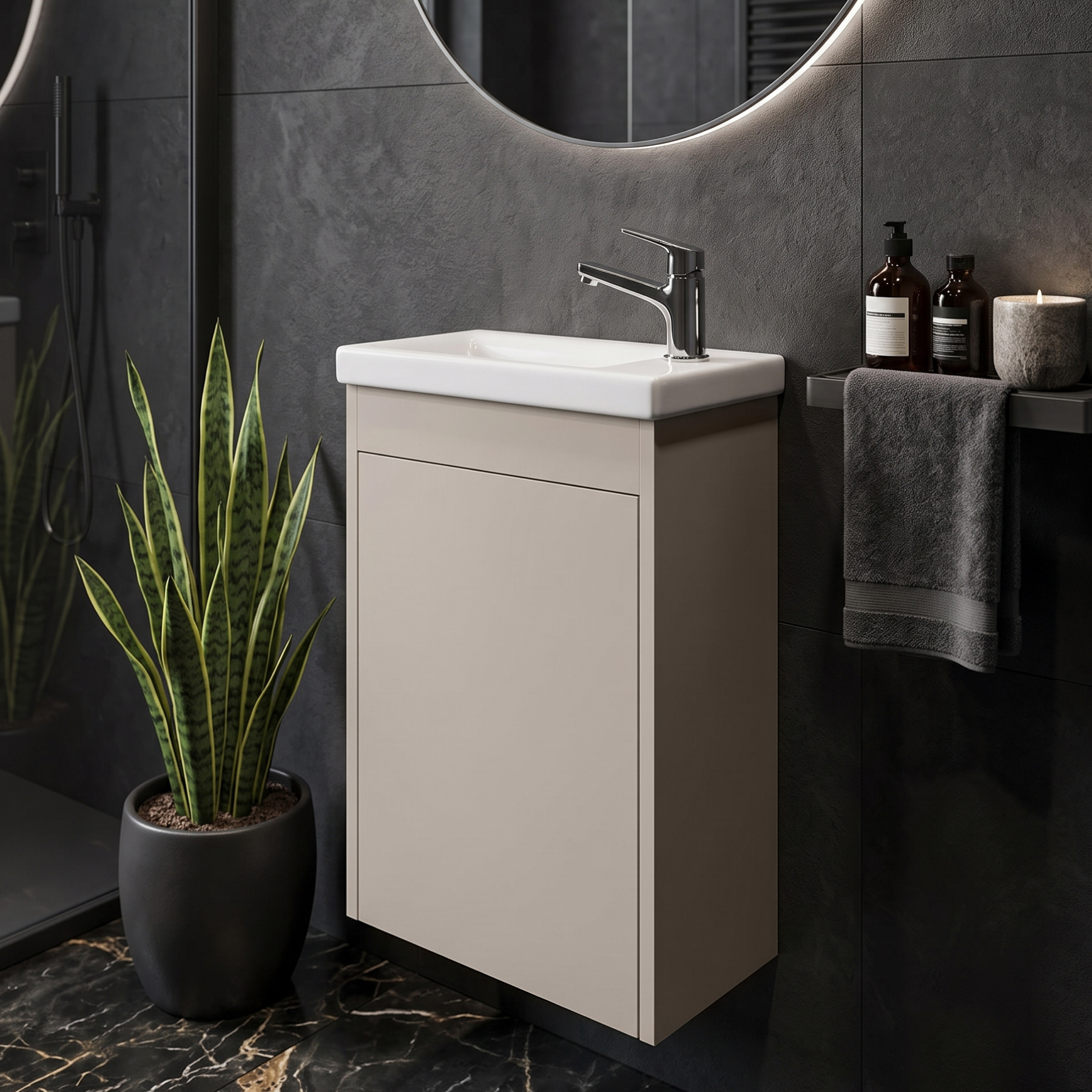 Комплект тумбы AQUATON Тори 40 капучино, раковины Миранда 40, 1A286901TO4A0