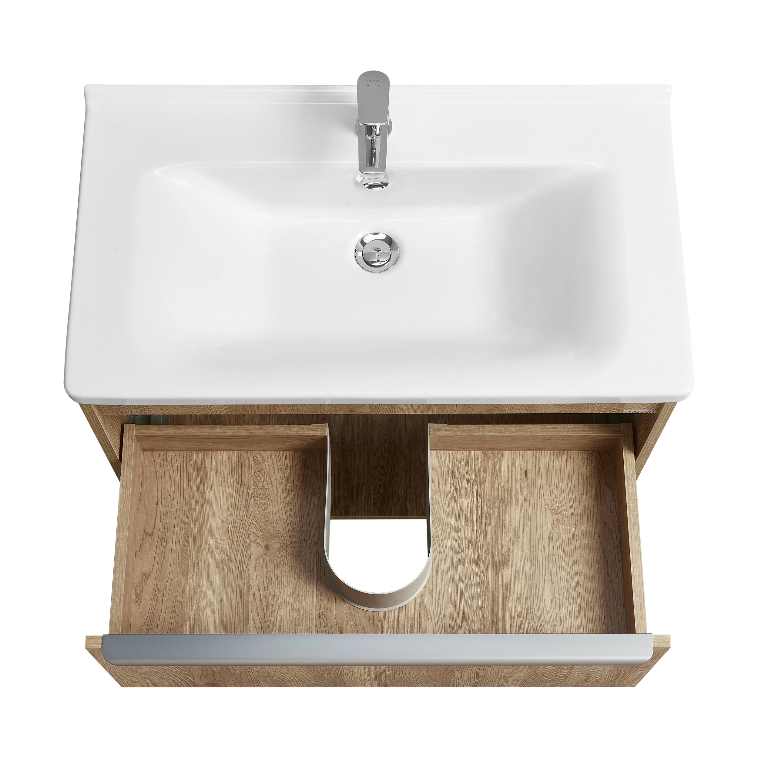 Тумба под раковину AQUATON Хоуп 80, 1 ящик, орех, 1A287301HP6C0