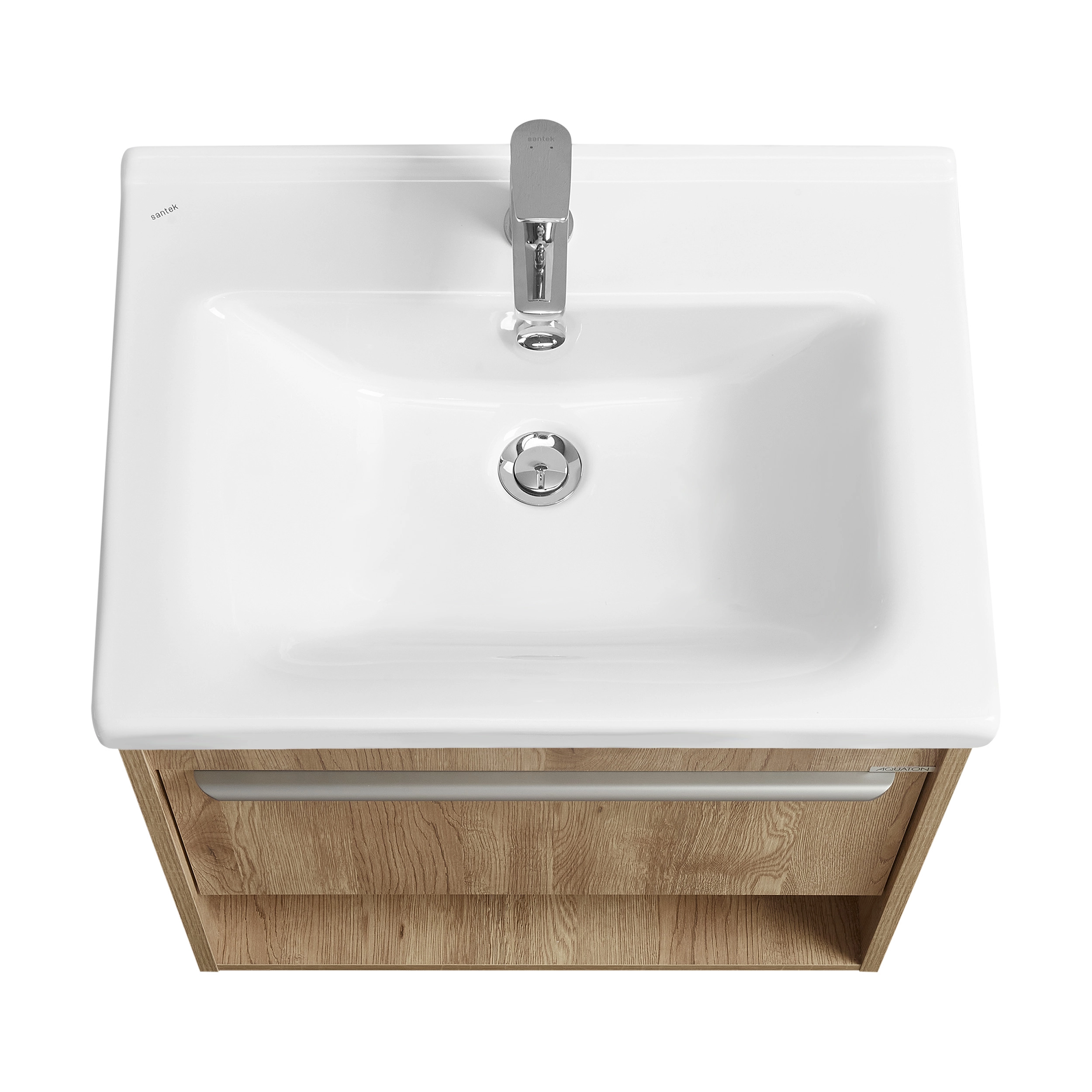 Тумба под раковину AQUATON Хоуп 60, 1 ящик, орех, 1A287201HP6C0