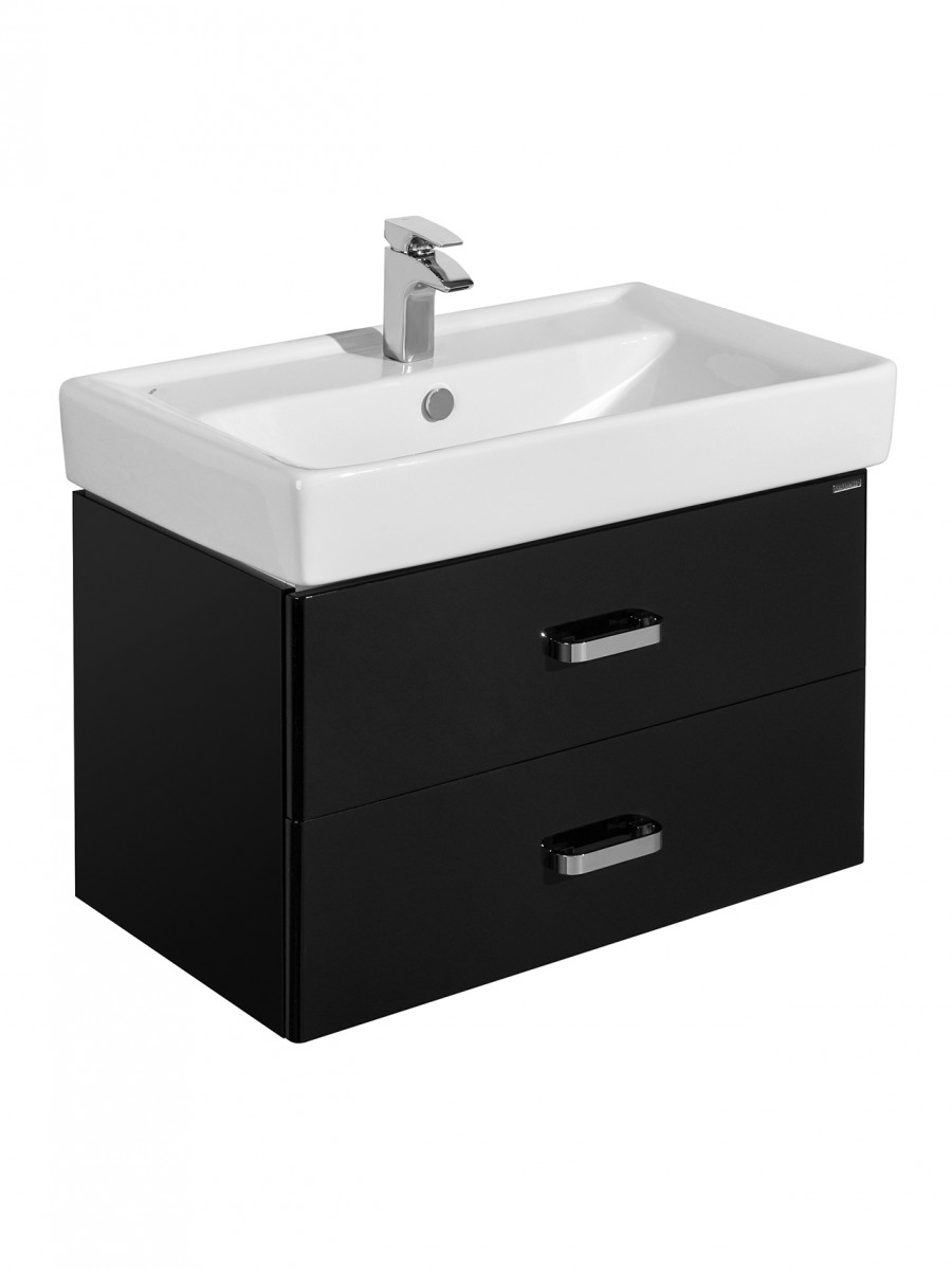 Тумба под раковину AQUATON Америна 80 чёрный глянец 1A137701AM950