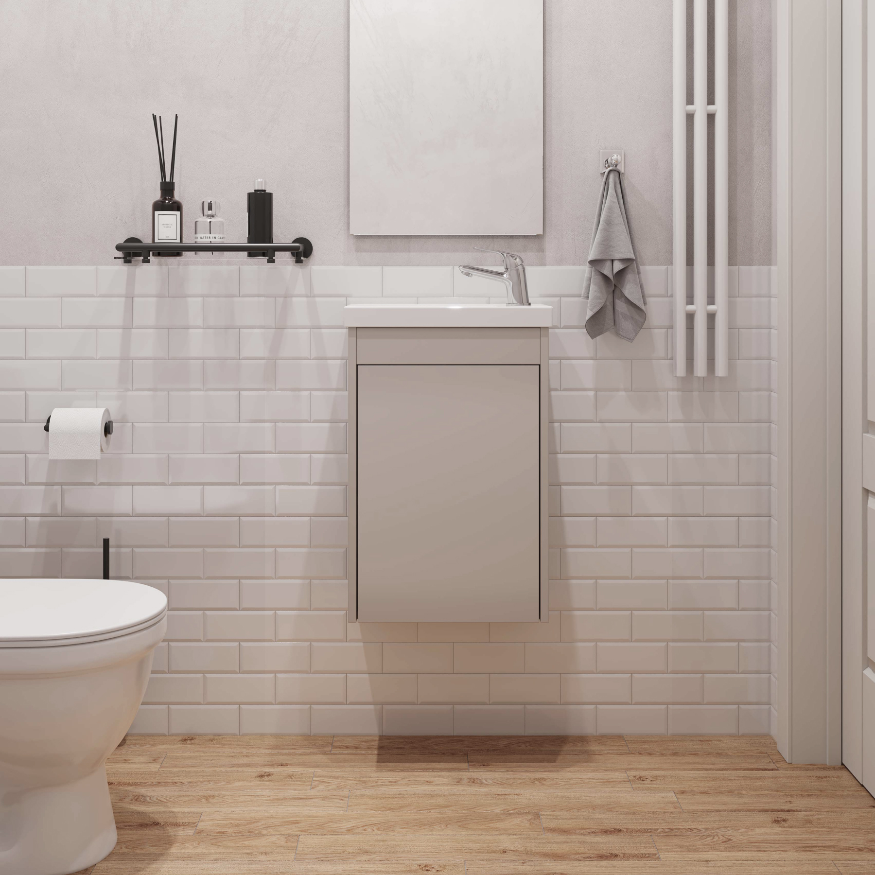 Комплект тумбы AQUATON Тори 40 капучино, раковины Миранда 40, 1A286901TO4A0