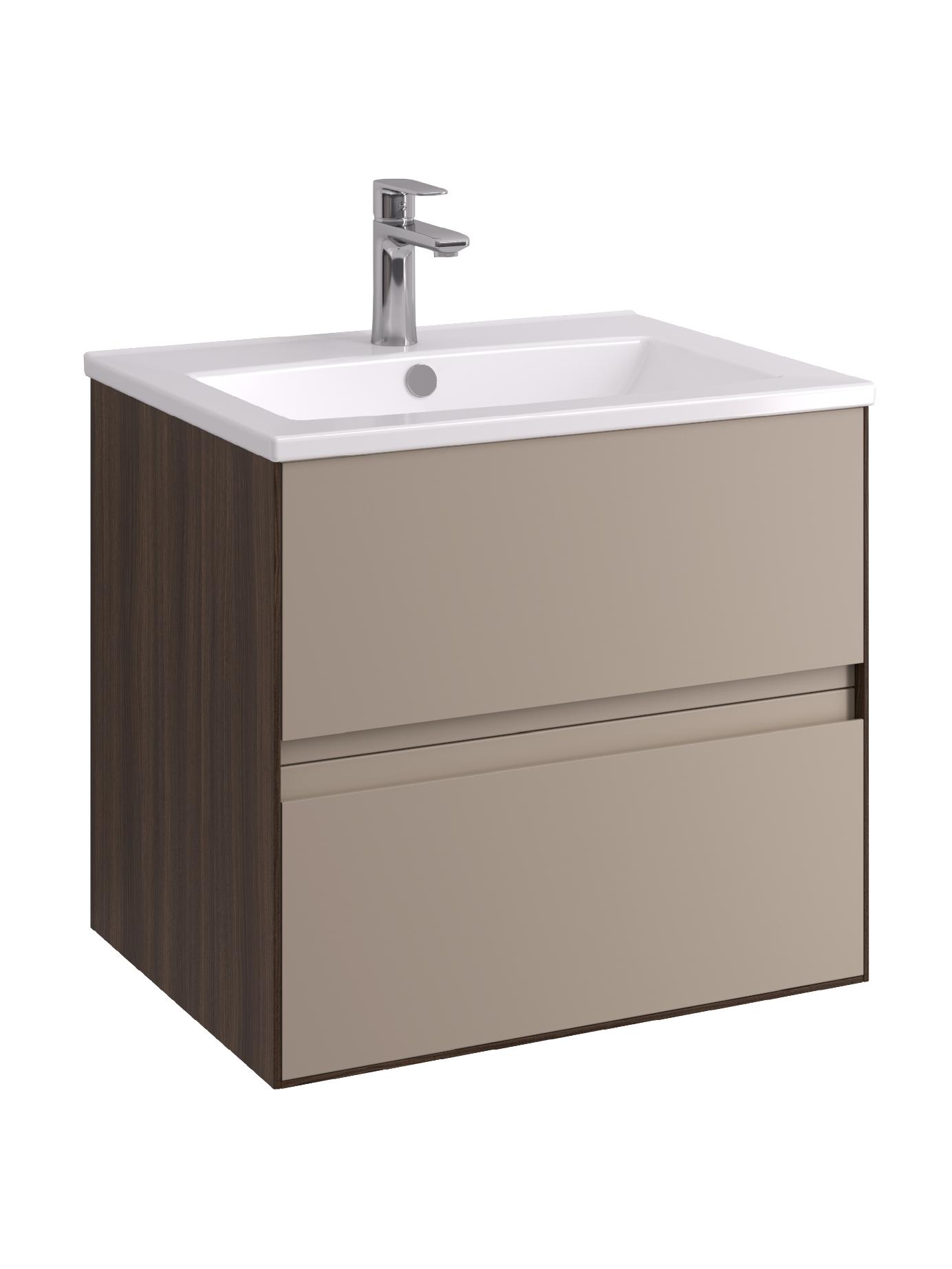 Тумба под раковину AQUATON Люмин 60 орех франклин/капучино 1A293901A5OK0