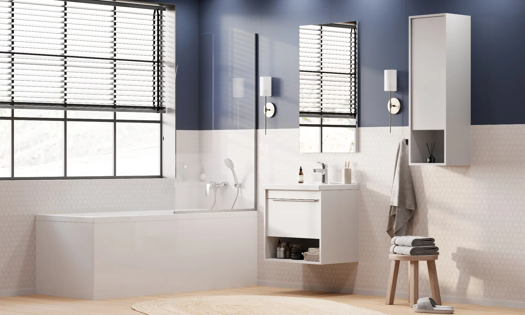 Тумба под раковину AQUATON Хоуп 60, 1 ящик, белый матовый, 1A287201HP2B0