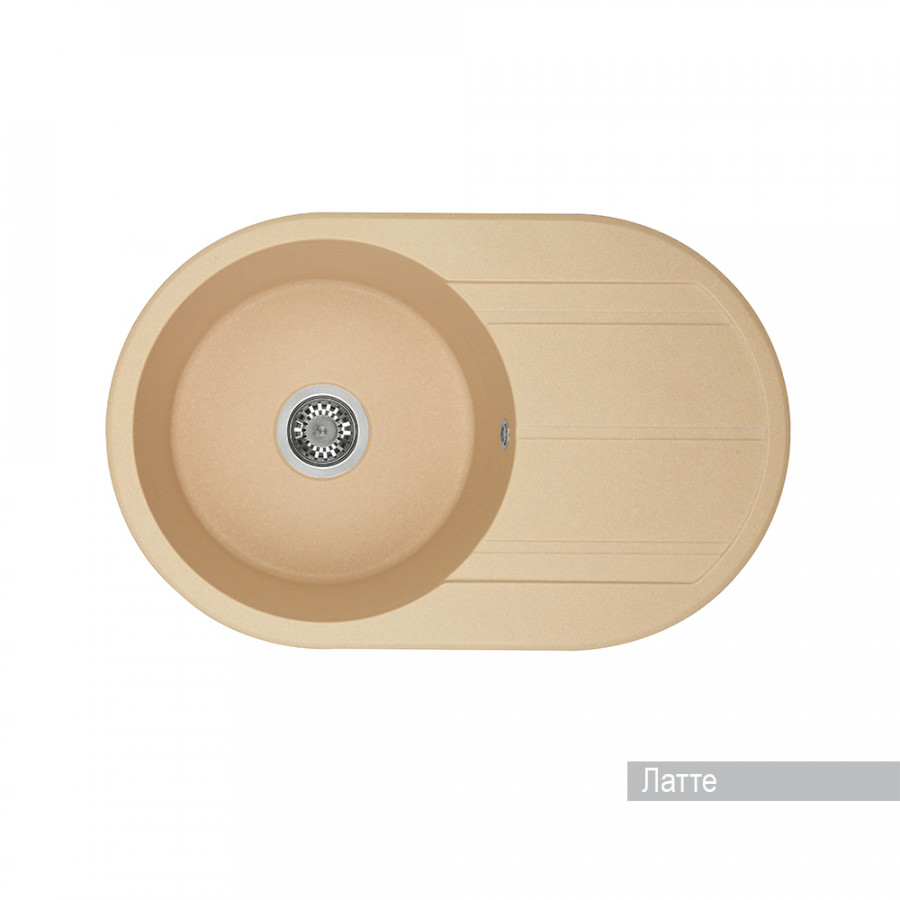 Мойка для кухни AQUATON Амира круглая с крылом латте 1A712932AI260