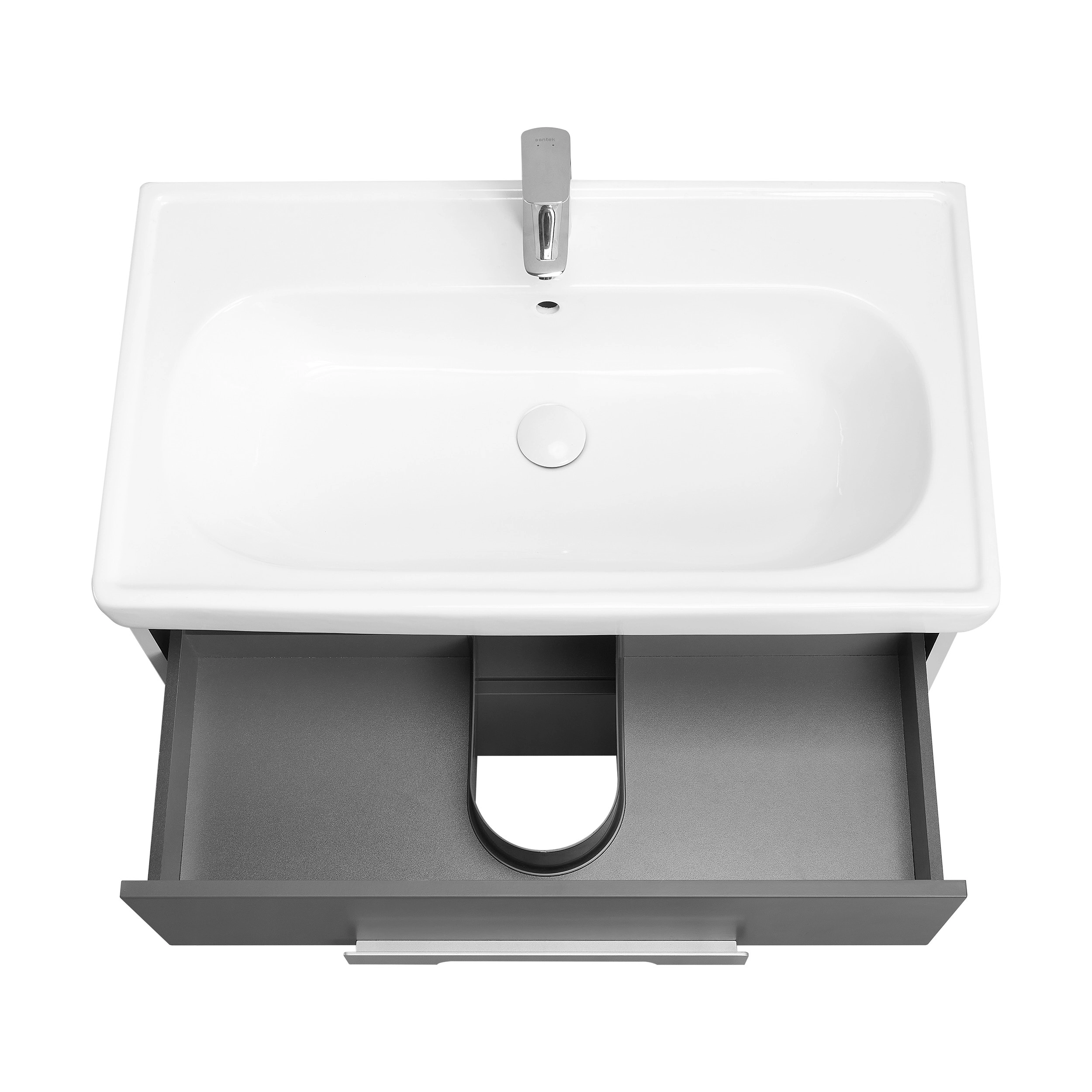 Тумба под раковину AQUATON Ар-Деко 65 2 ящика, серый кобальт 1A291401DD8D0