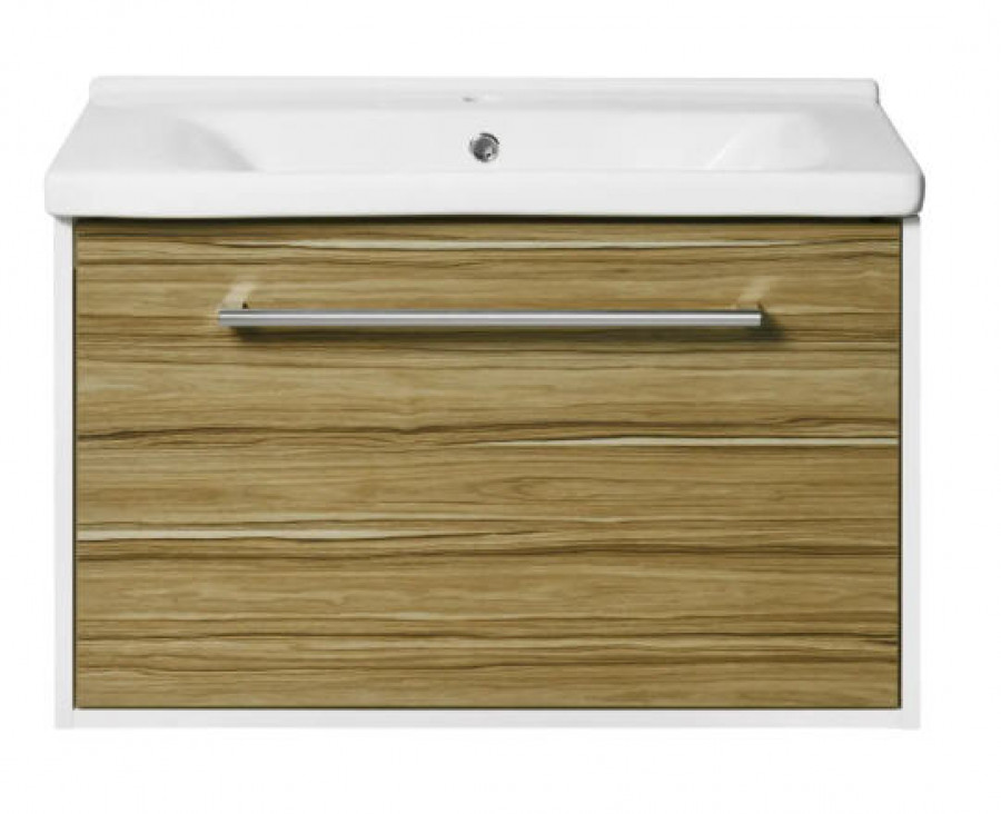 Тумба под раковину AQUATON Мерида 80 new белый/эбони светлый