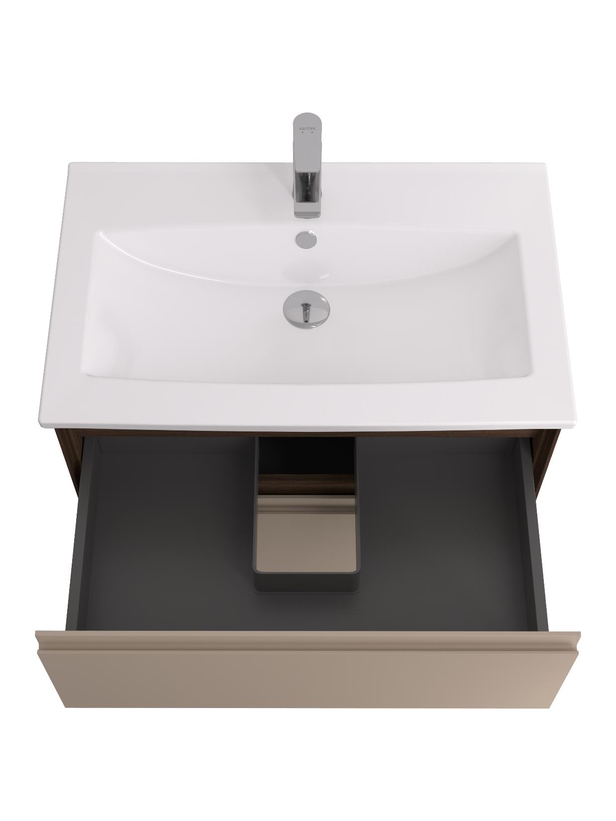 Тумба под раковину AQUATON Люмин 75 орех франклин/капучино 1A294001A5OK0