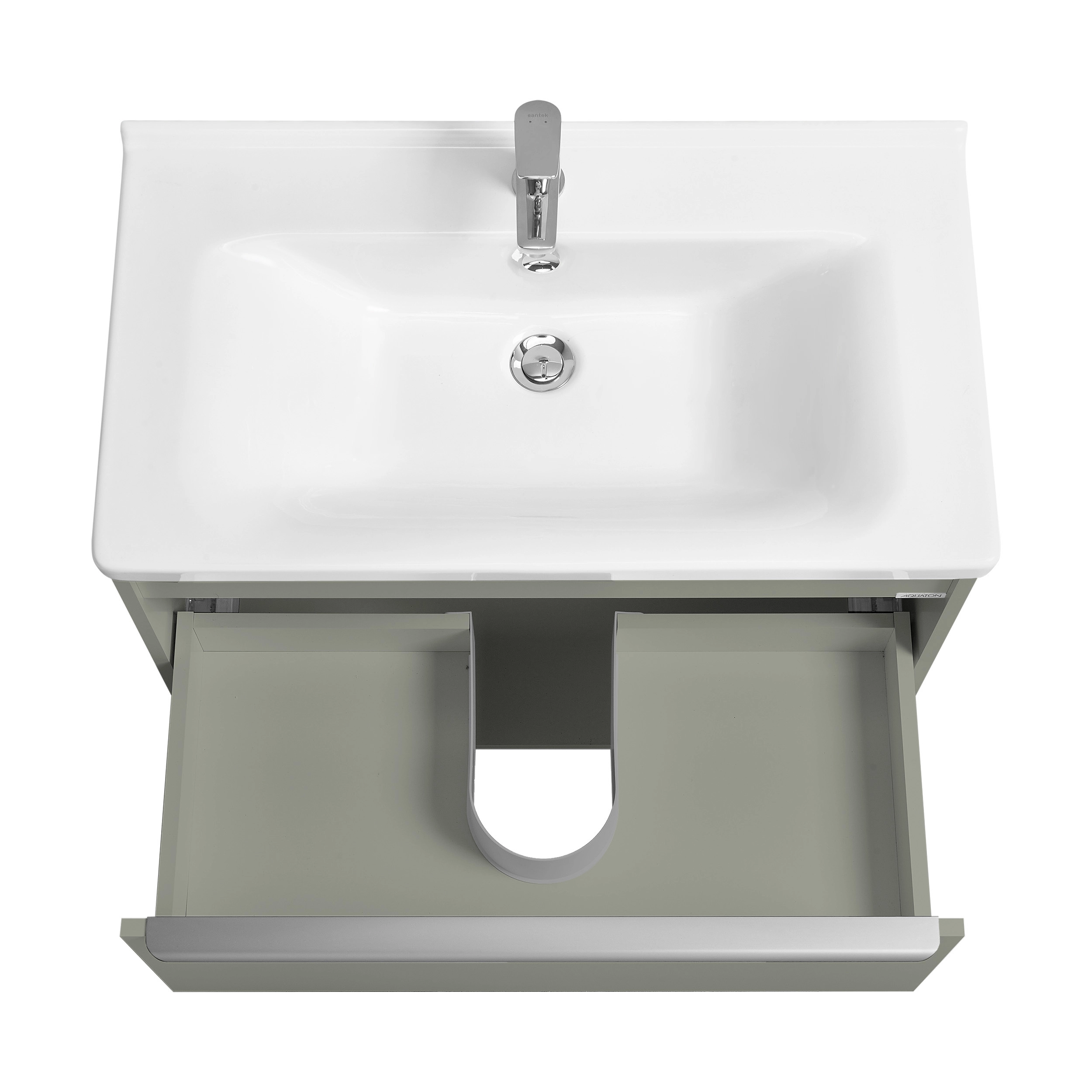 Тумба под раковину AQUATON Хоуп 80, 1 ящик, хаки, 1A287301HP9D0