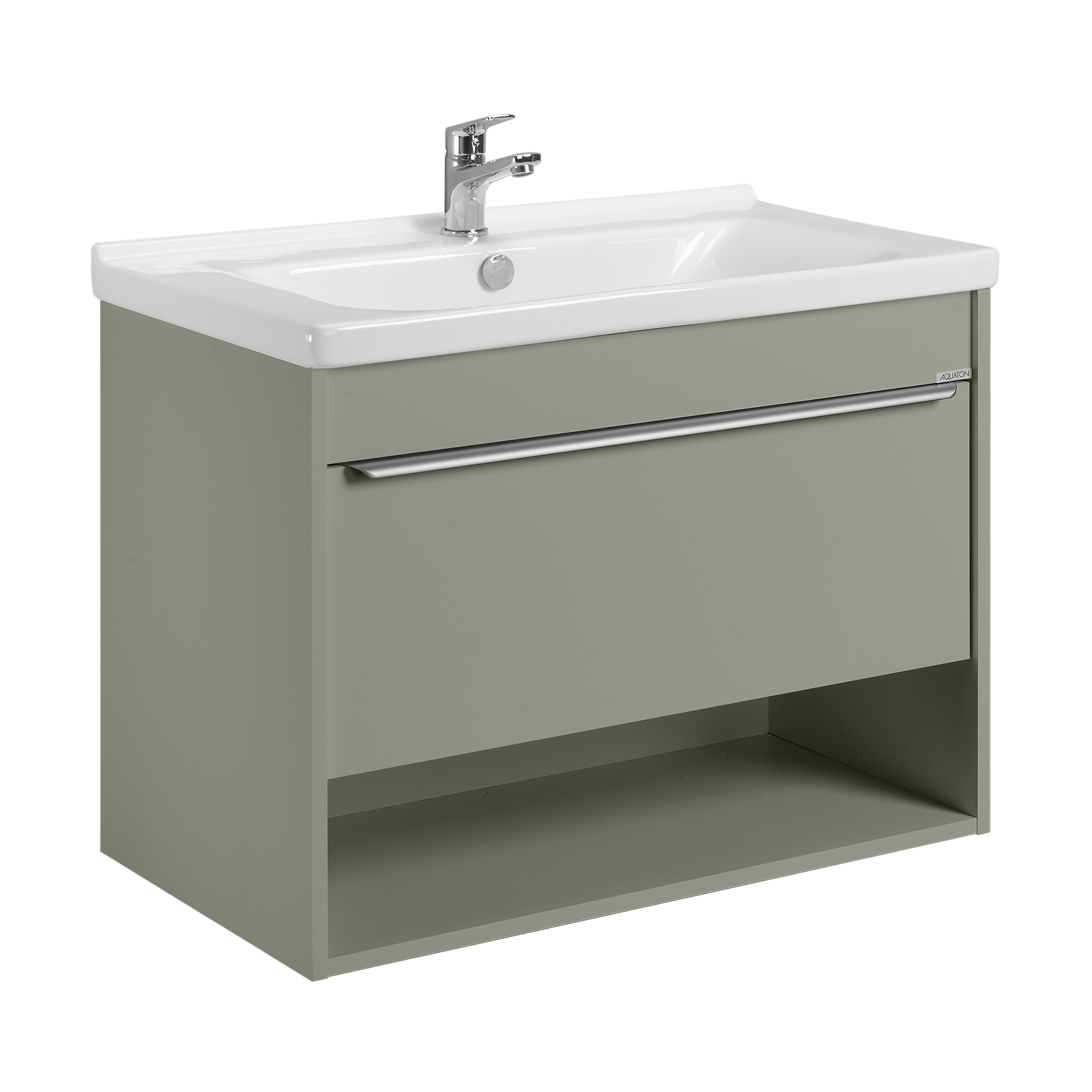 Тумба под раковину AQUATON Хоуп 80, 1 ящик, хаки, 1A287301HP9D0